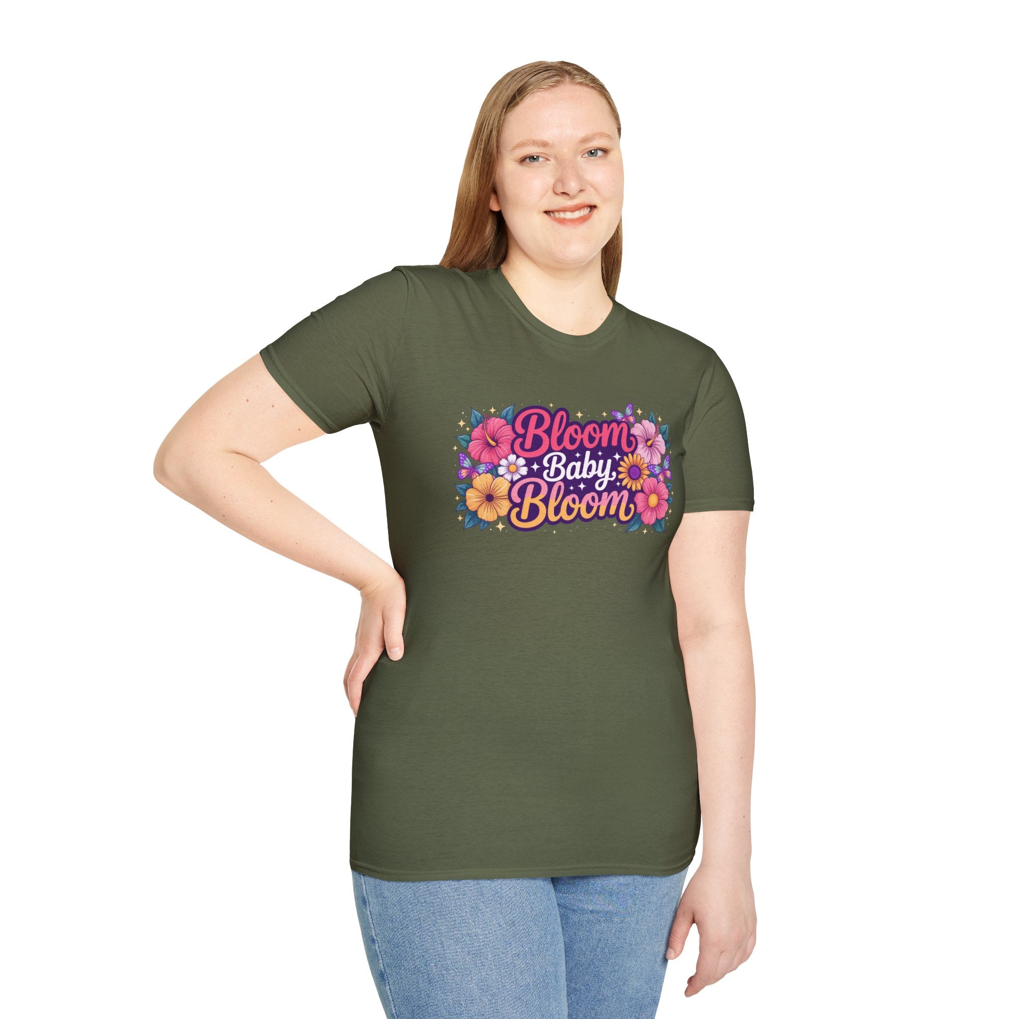 Bloom Baby Bloom Floral T-Shirt — Cute Spring Garden Tee for New Moms & Moms-to-Be