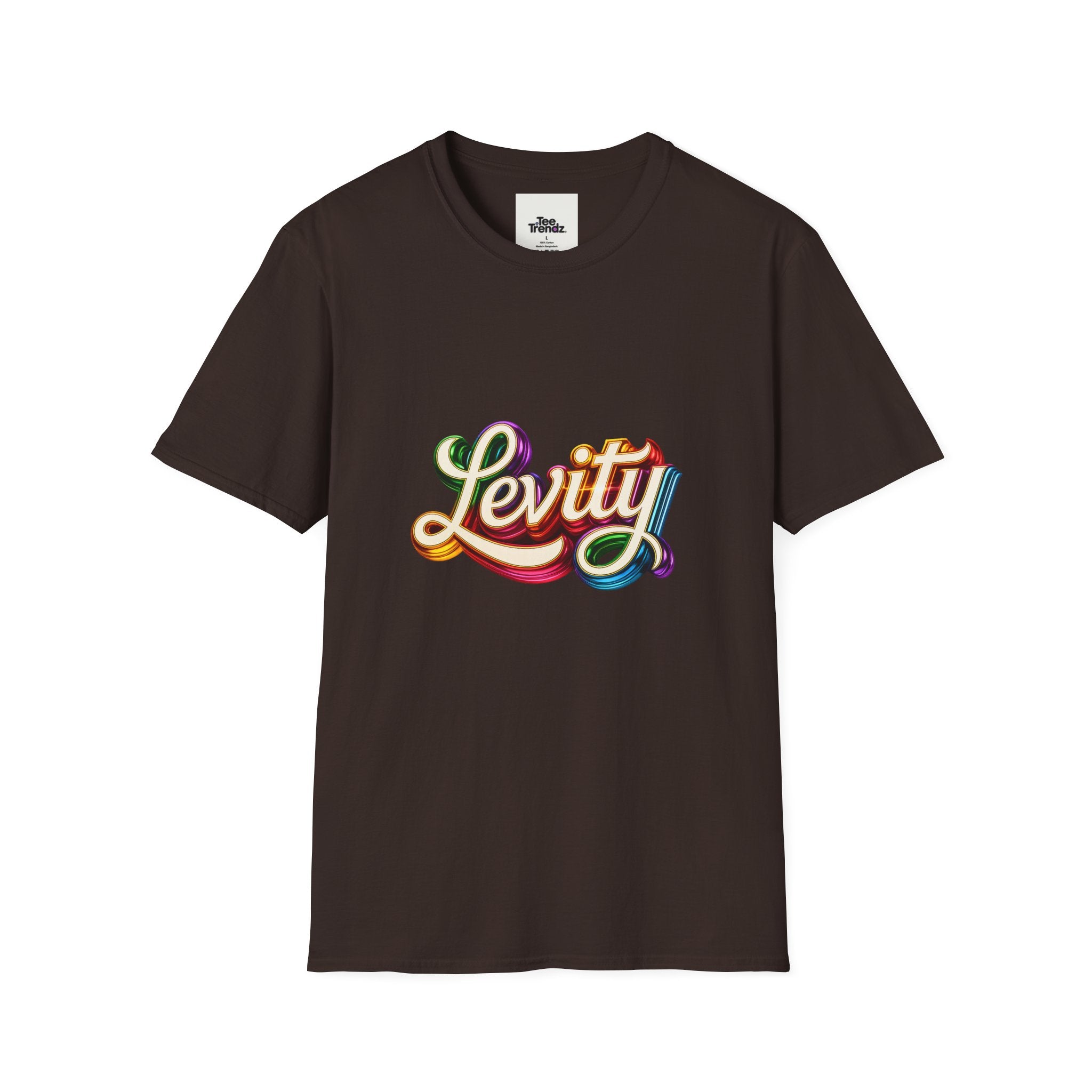 Levity Retro Script T-Shirt — Colorful Vintage Rainbow Graphic
