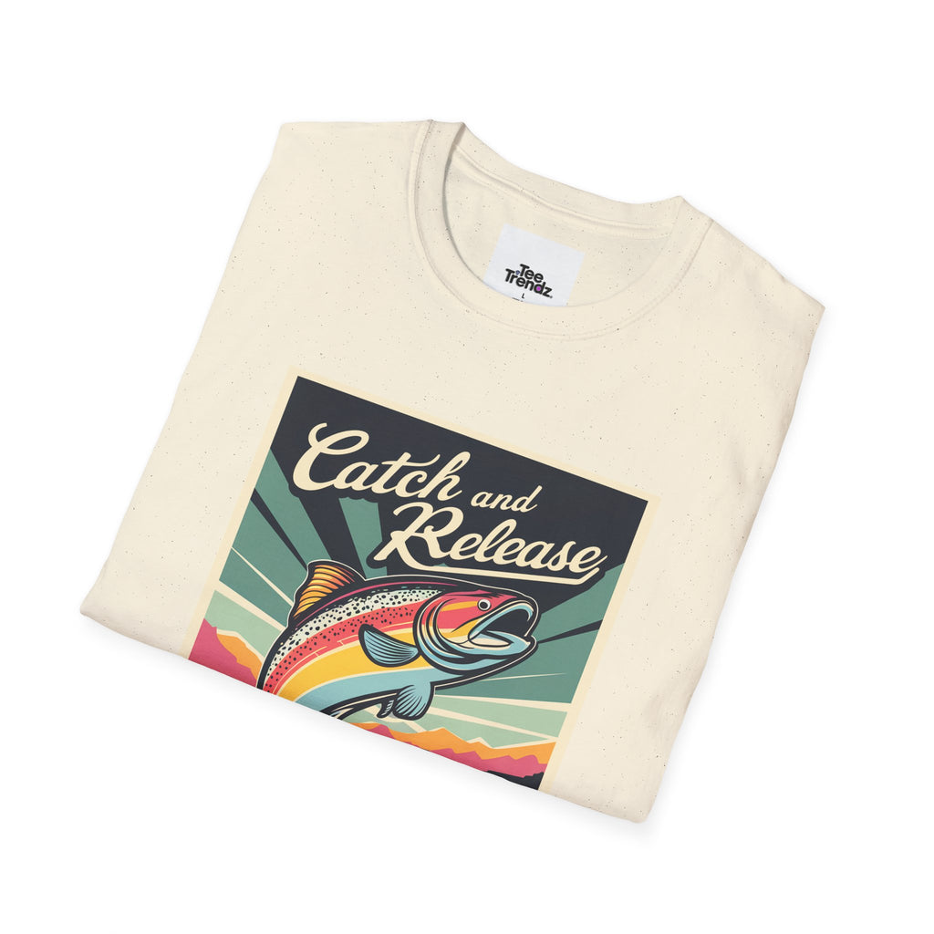 Catch and Release Fishing T-Shirt — Retro Trout Angler Tee