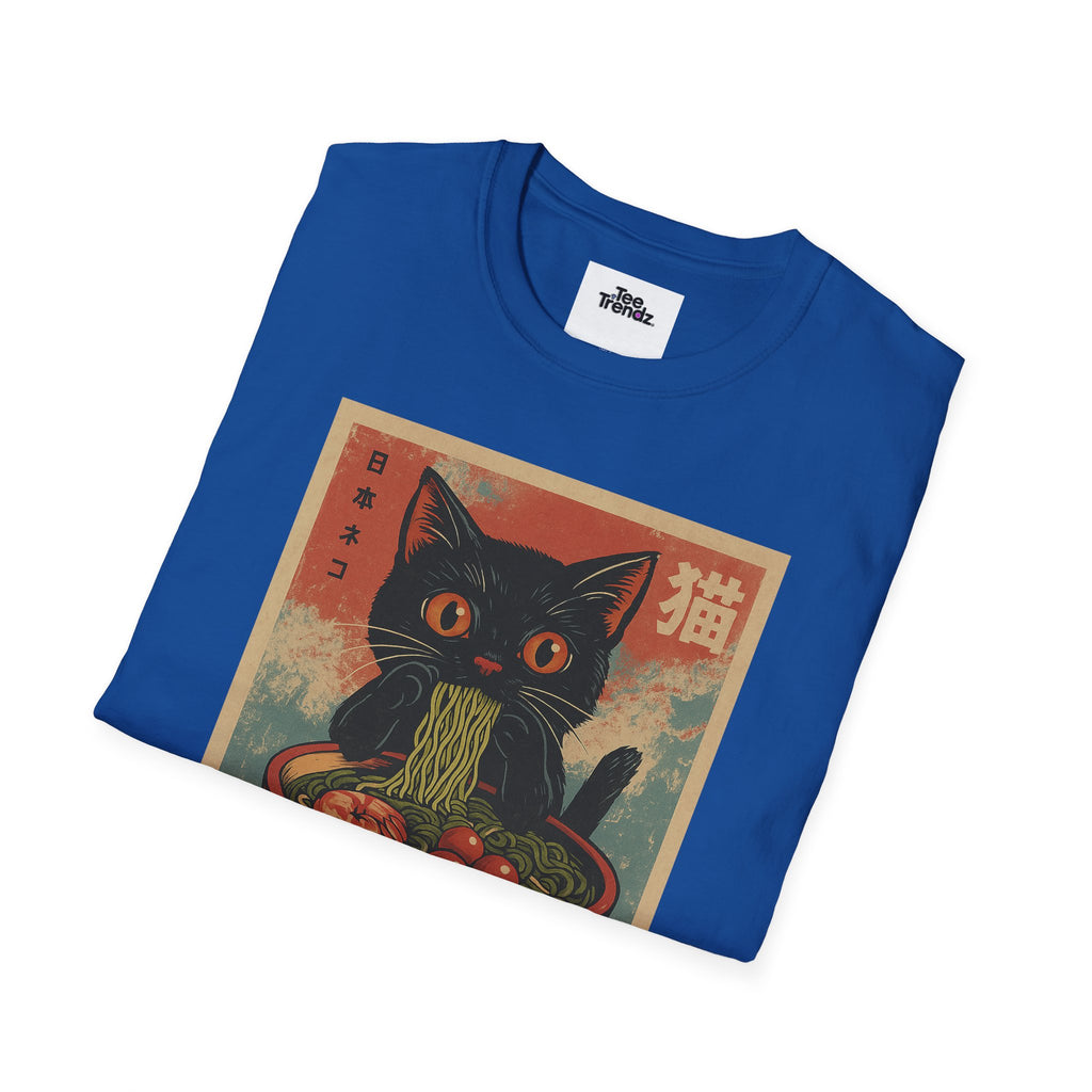 Cat Ramen T-Shirt — Vintage Japanese Neko Bowl Graphic Tee