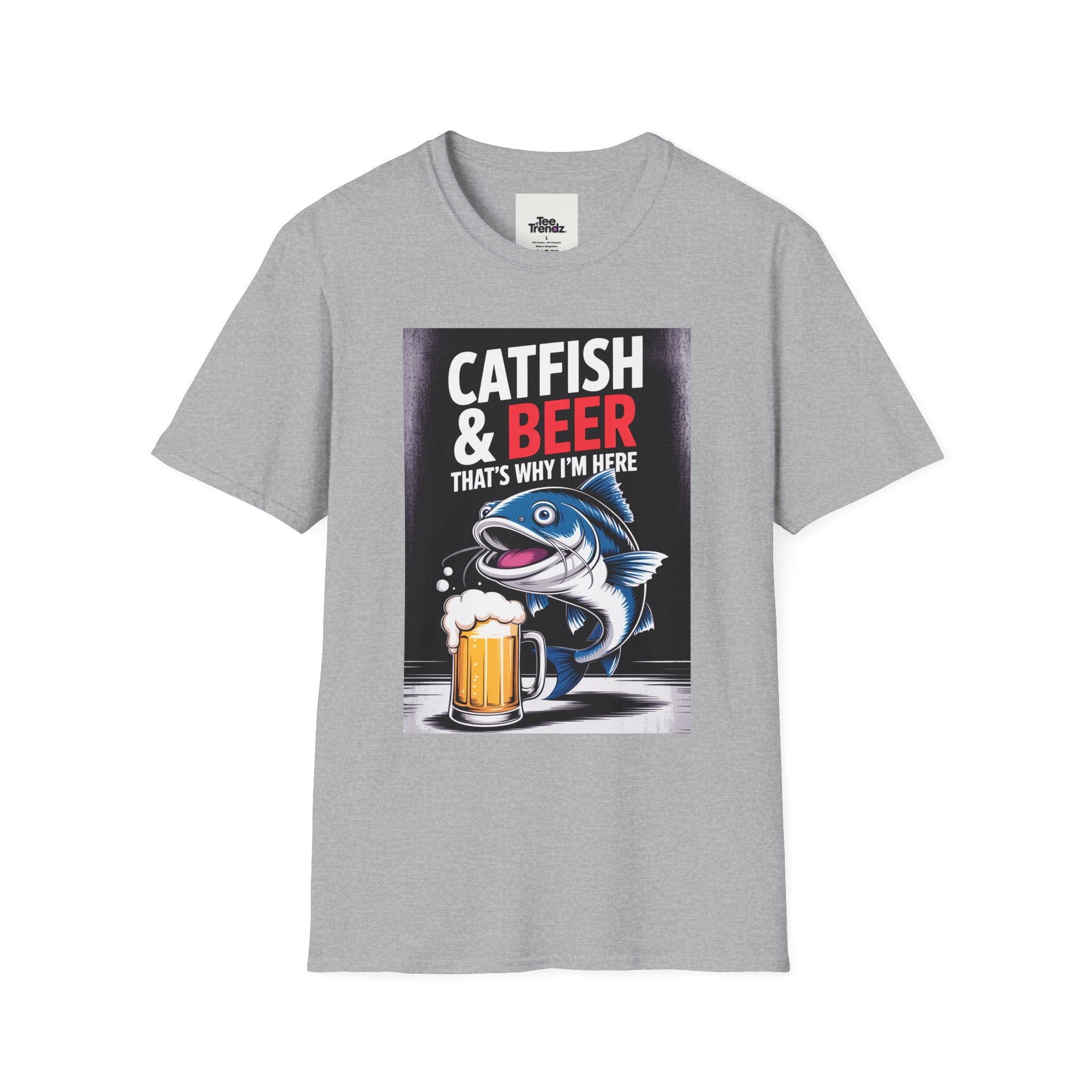 Catfish & Beer T-Shirt — Funny Fishing Shirt with Beer Graphic