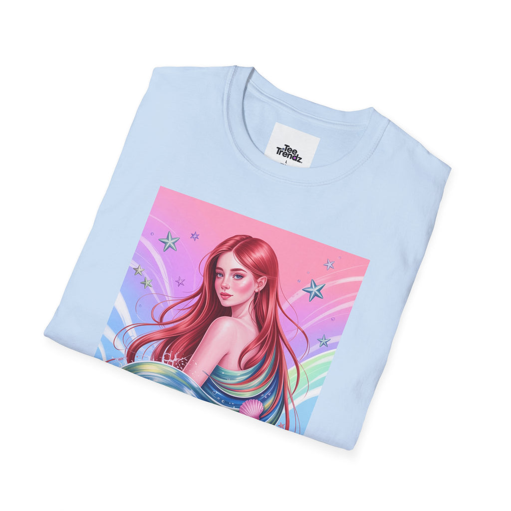 Mermaid Fantasy T-Shirt — Pastel Cosmic Sea Girl Graphic Tee