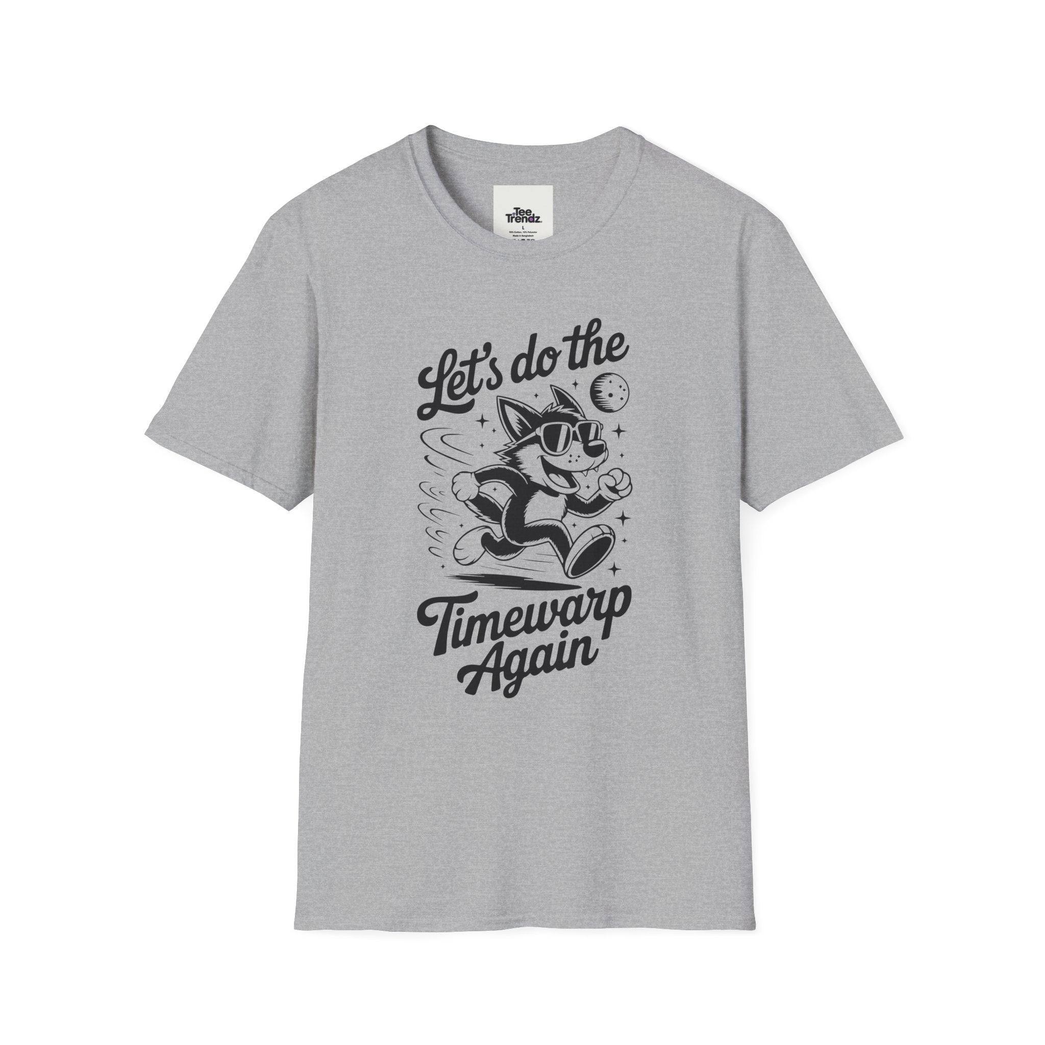 Timewarp Fox T-Shirt — "Let's Do the Timewarp Again" Retro Dance Tee