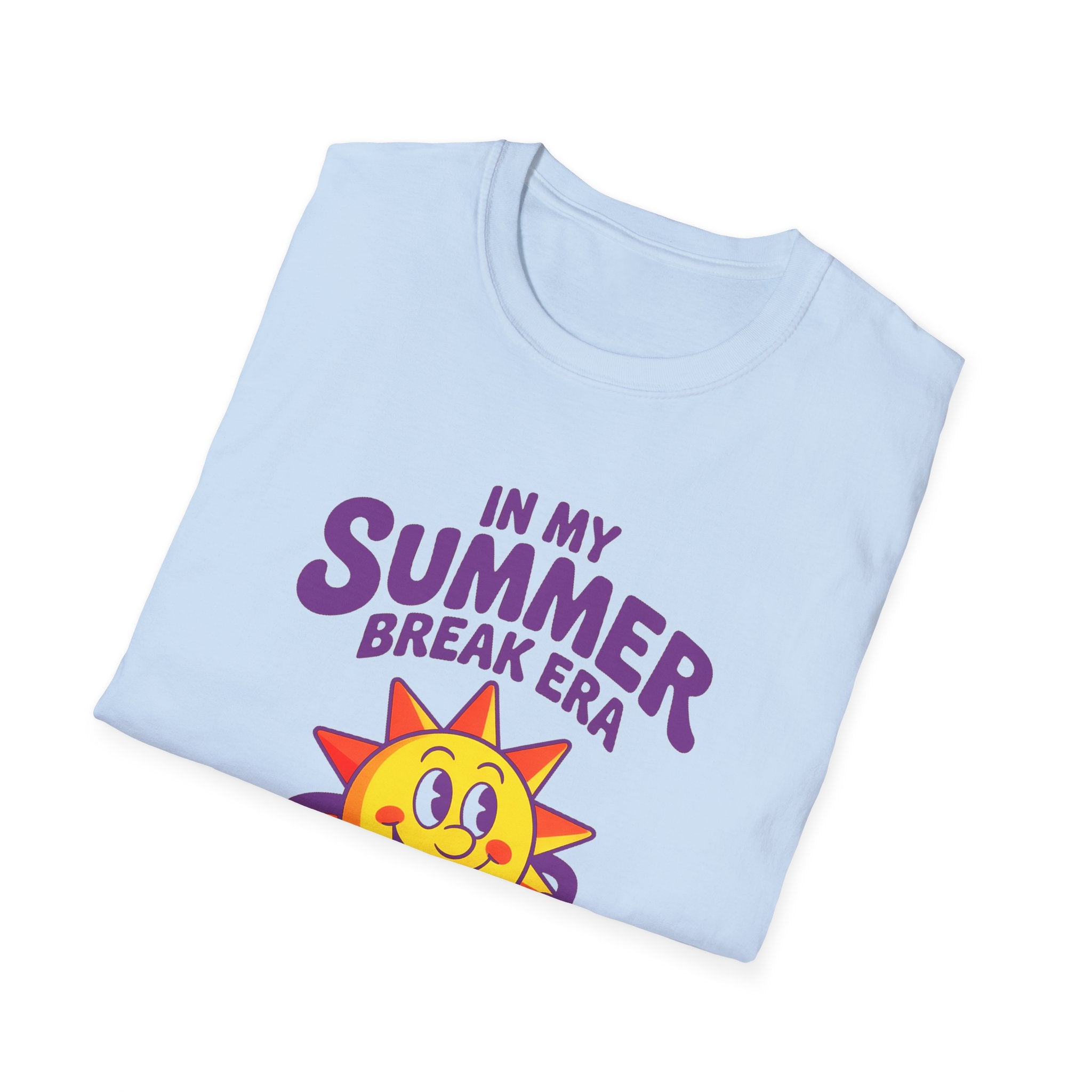 Summer Break Era T‑Shirt – Retro Smiling Sun Graphic