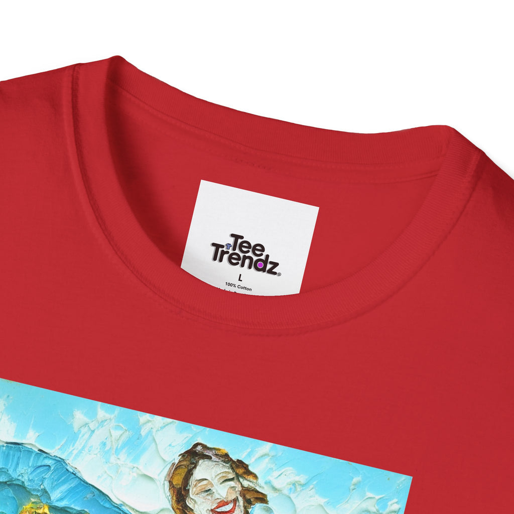 Sunflower Field Dress T-Shirt — Whimsical Girl & Dog Art Tee