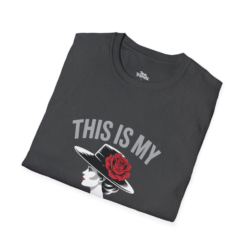 Derby Day Dress T-Shirt — "This Is My Derby Day Dress" Ladies Hat Racing Tee