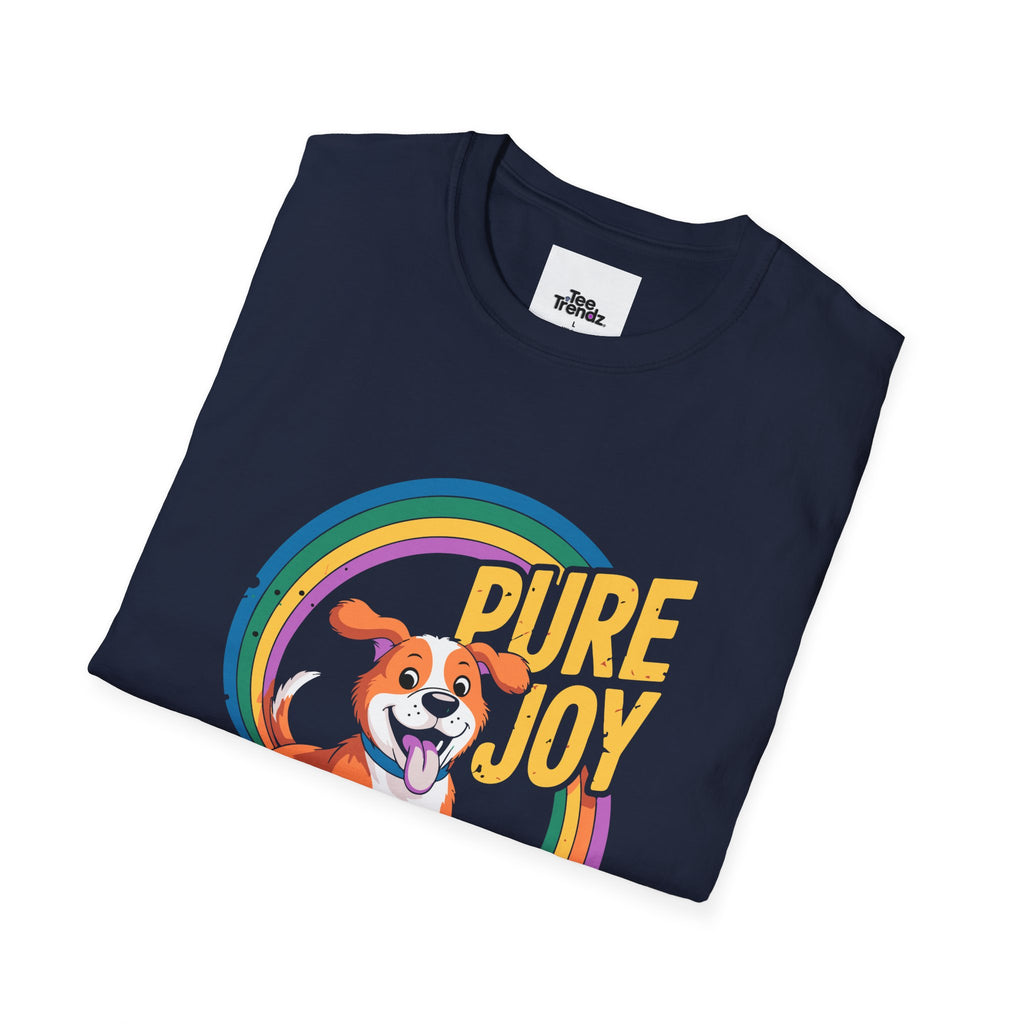 Pure Joy Dog T-Shirt – Playful Beagle Graphic Tee with Rainbow