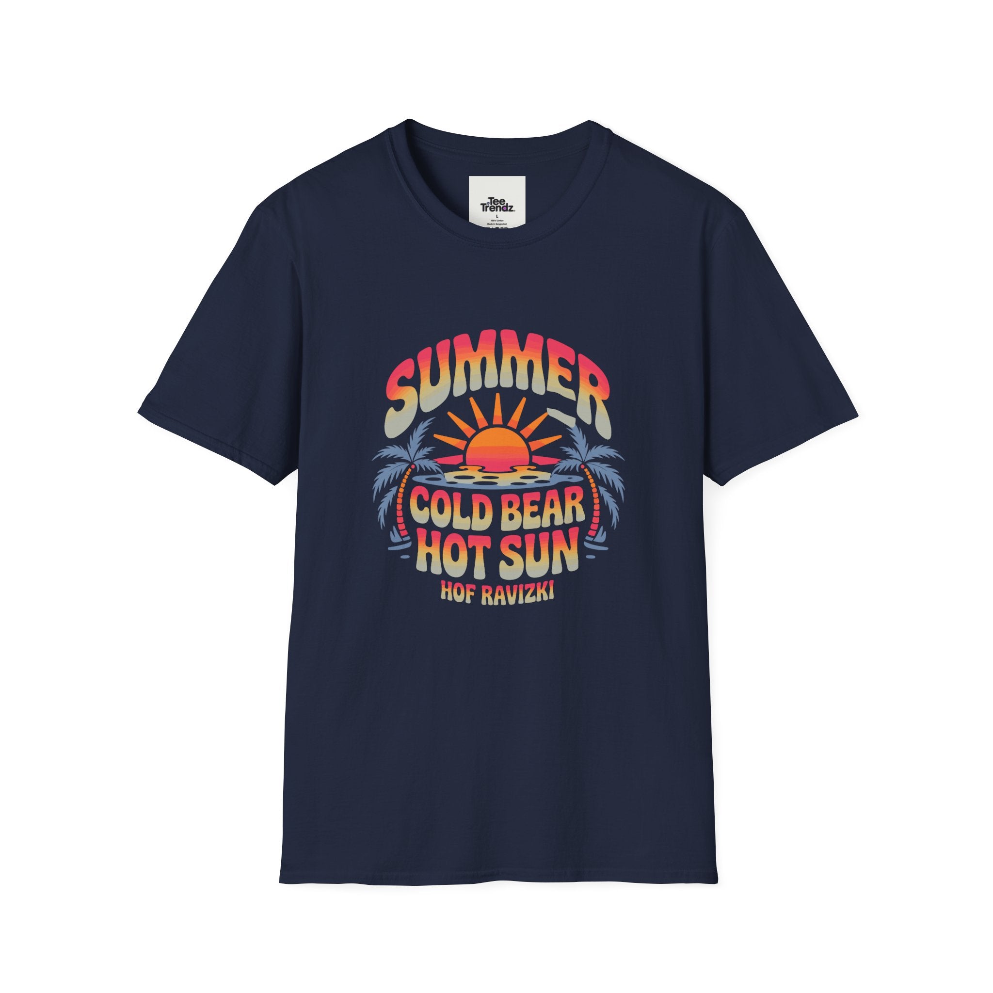 Summer Graphic T-Shirt — "Cold Bear Hot Sun" Retro Beach Tee