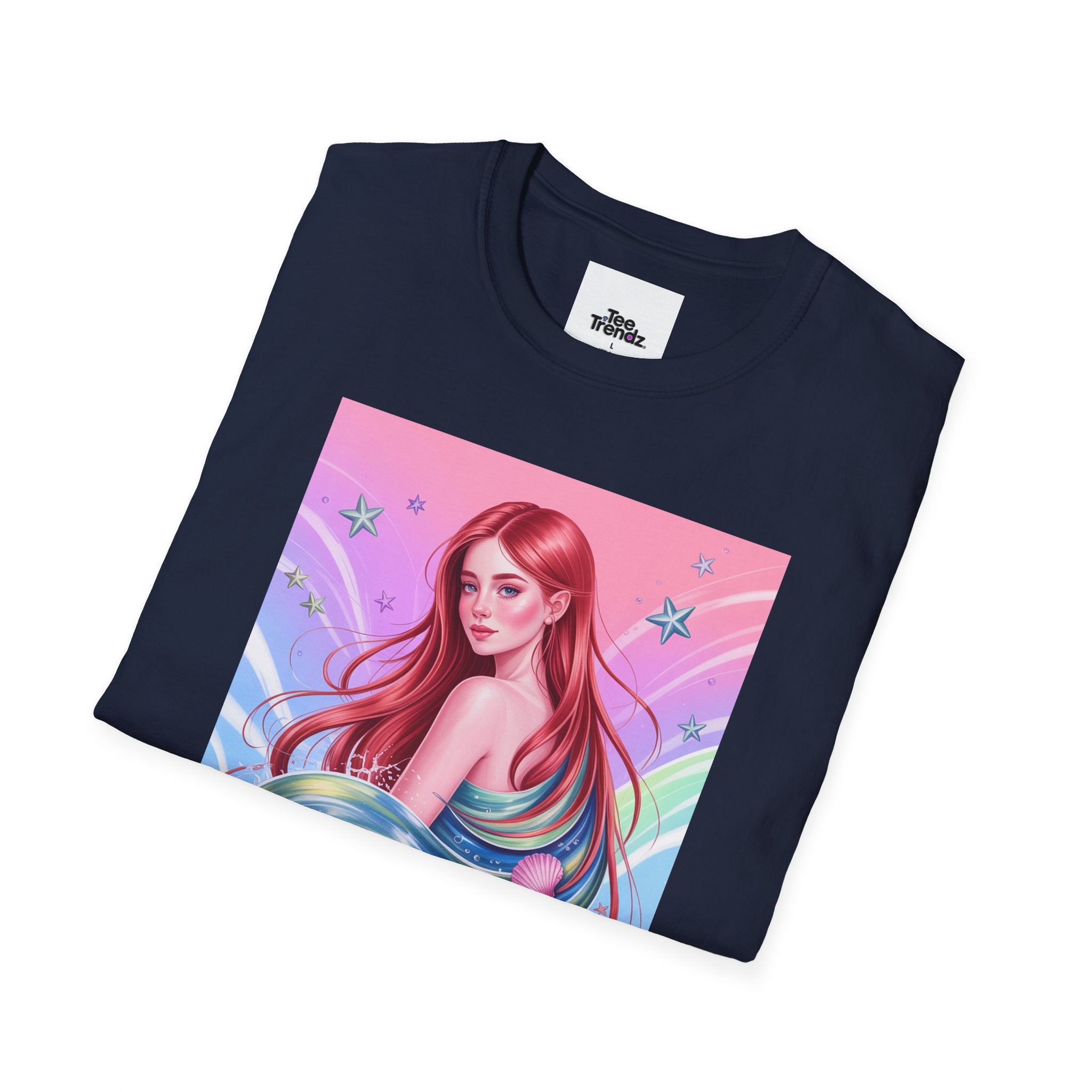 Mermaid Fantasy T-Shirt — Pastel Cosmic Sea Girl Graphic Tee