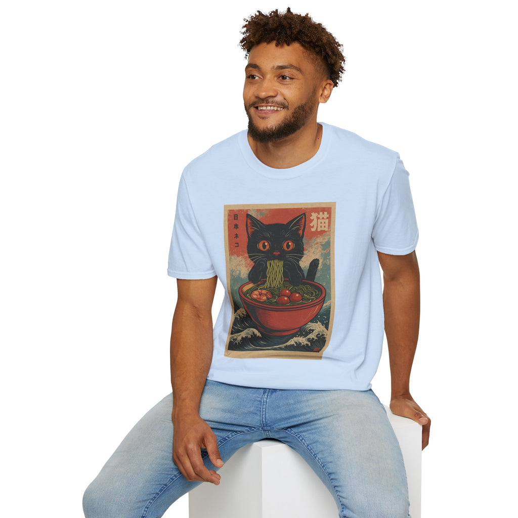 Cat Ramen T-Shirt — Vintage Japanese Neko Bowl Graphic Tee