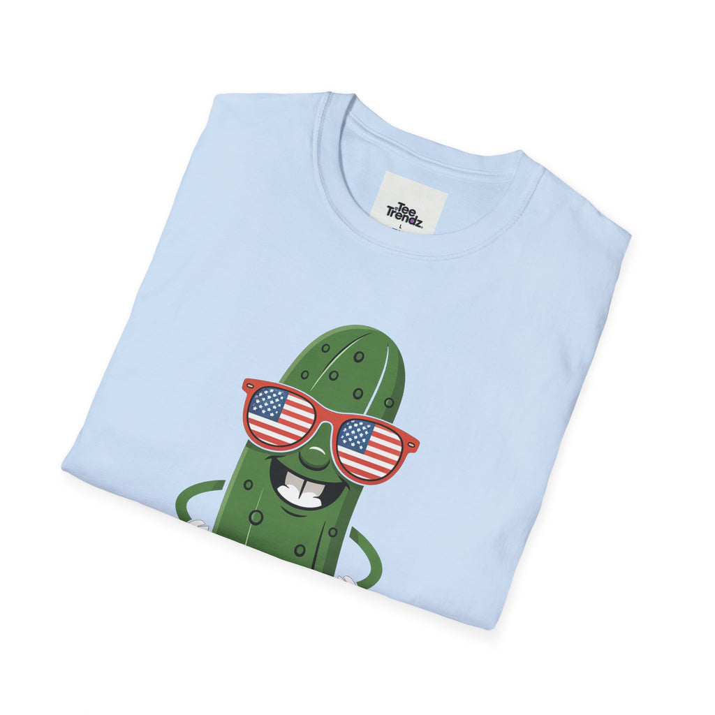 Patriotic Pickle T-Shirt — Cool Pickle with USA Sunglasses