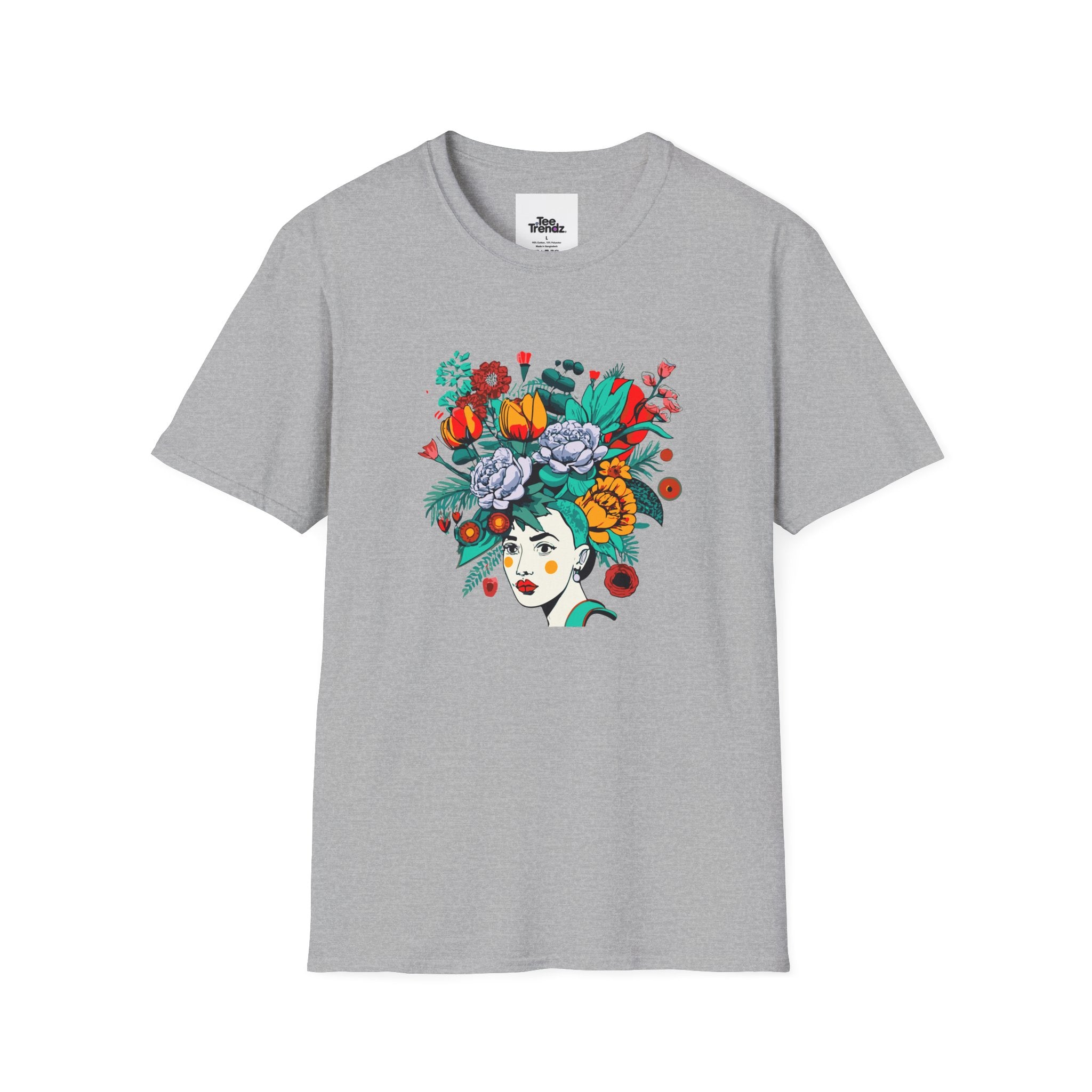 Floral Frida-Inspired Portrait T-Shirt
