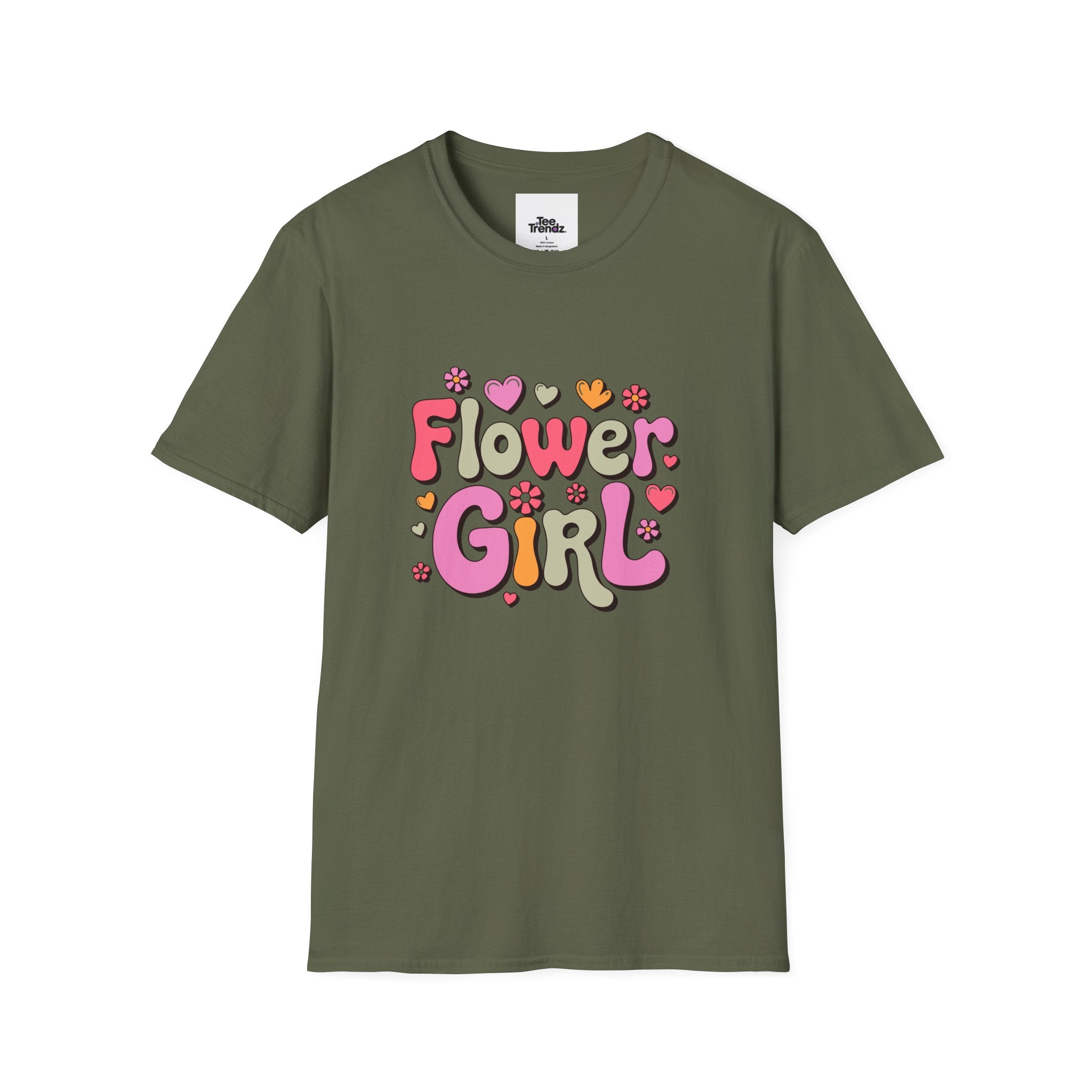 Flower Girl T-Shirt — Cute Retro Floral Wedding Tee for Kids