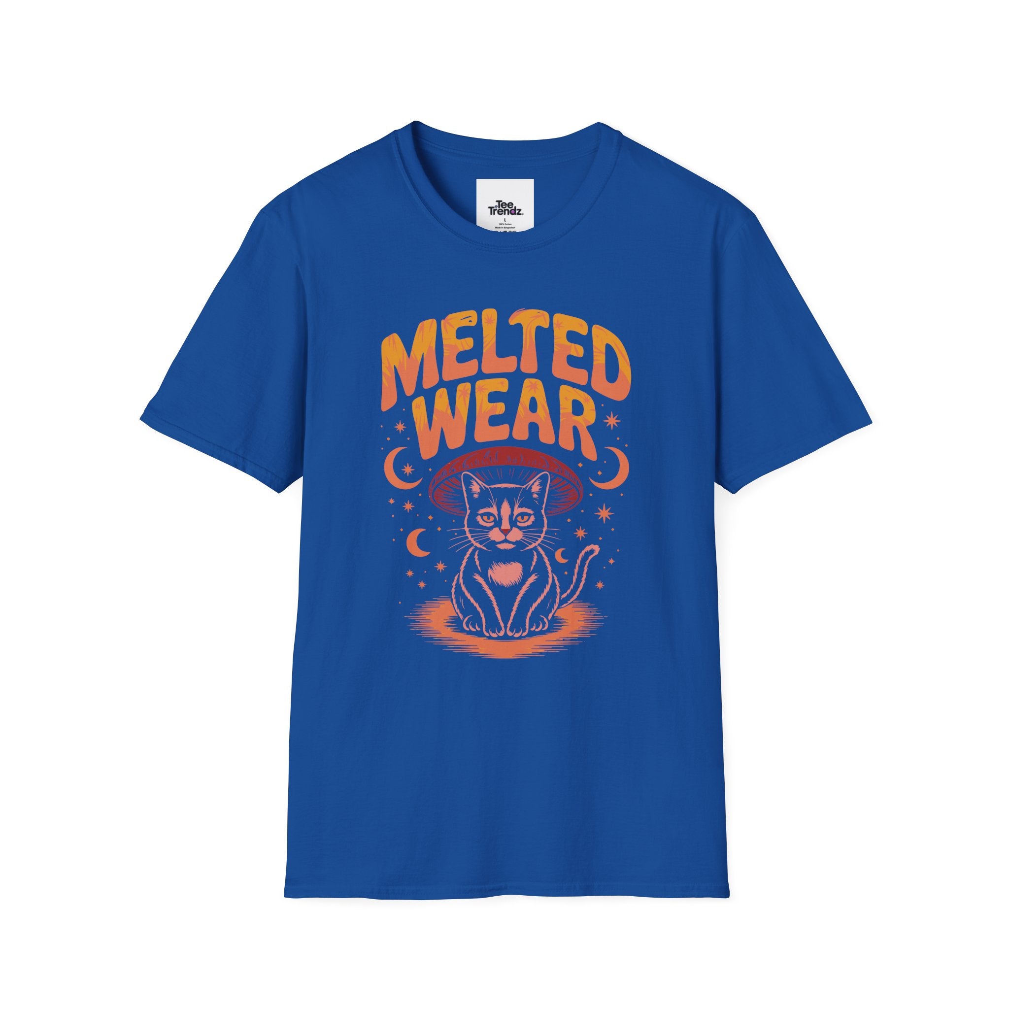 Cat Graphic T-Shirt — "Melted Wear" Retro Moonlit Design