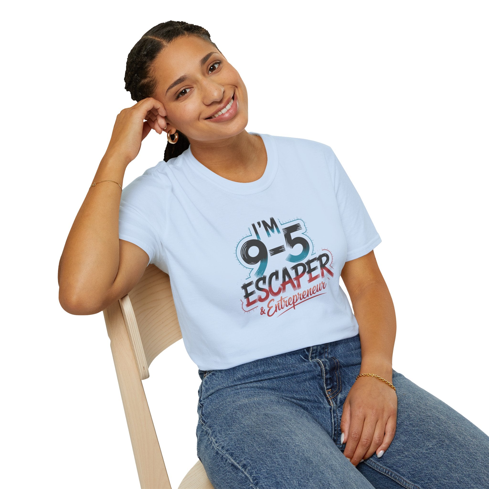 T-Shirt — "I'm a 9-5 Escaper & Entrepreneur" Retro Graphic Tee