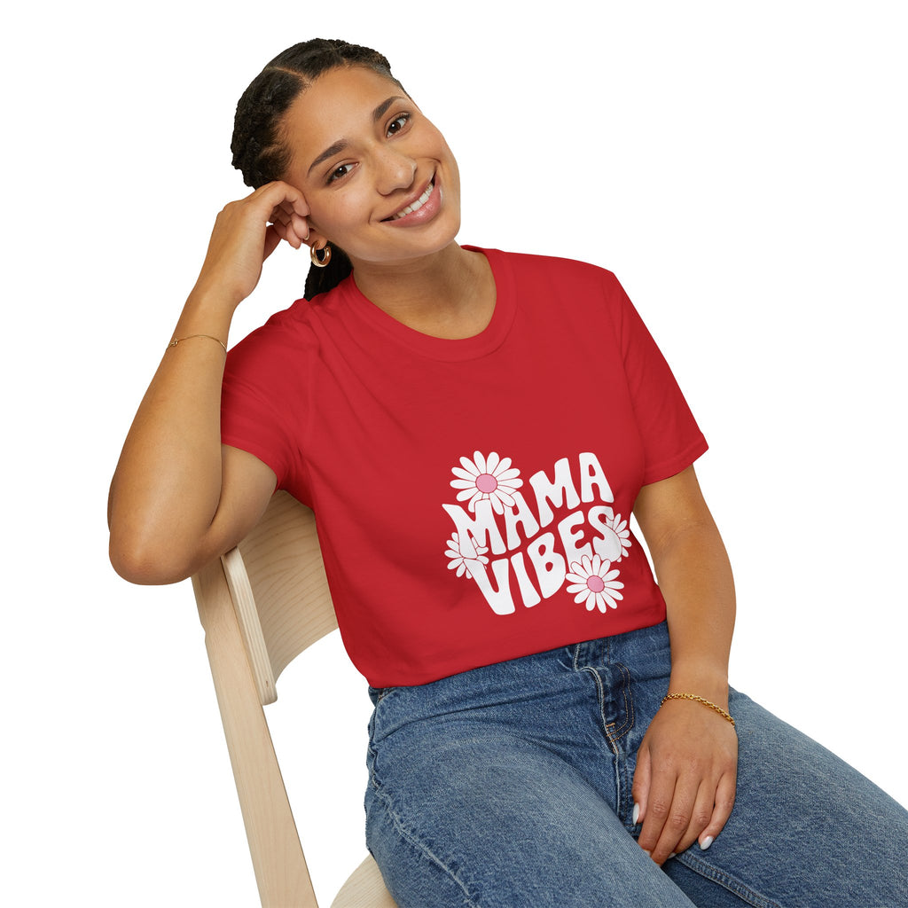 Mama Vibes Floral T-Shirt — Retro Daisy Mother's Day Tee