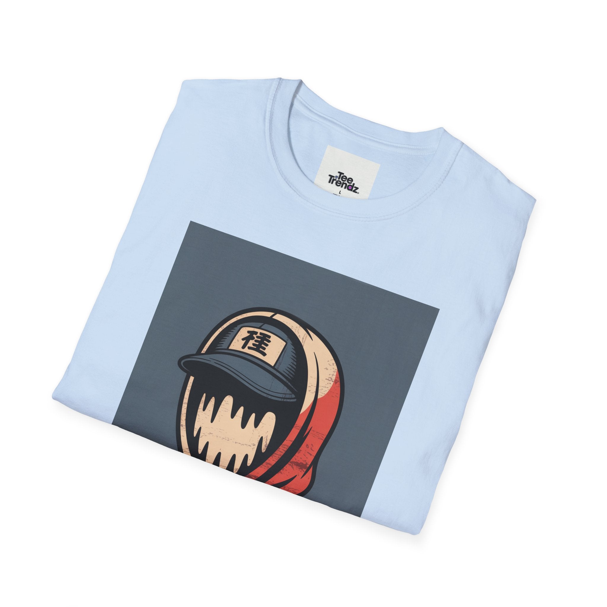 Hooded Mask Graphic T-Shirt — Streetwear Skater Hoodie Illustration