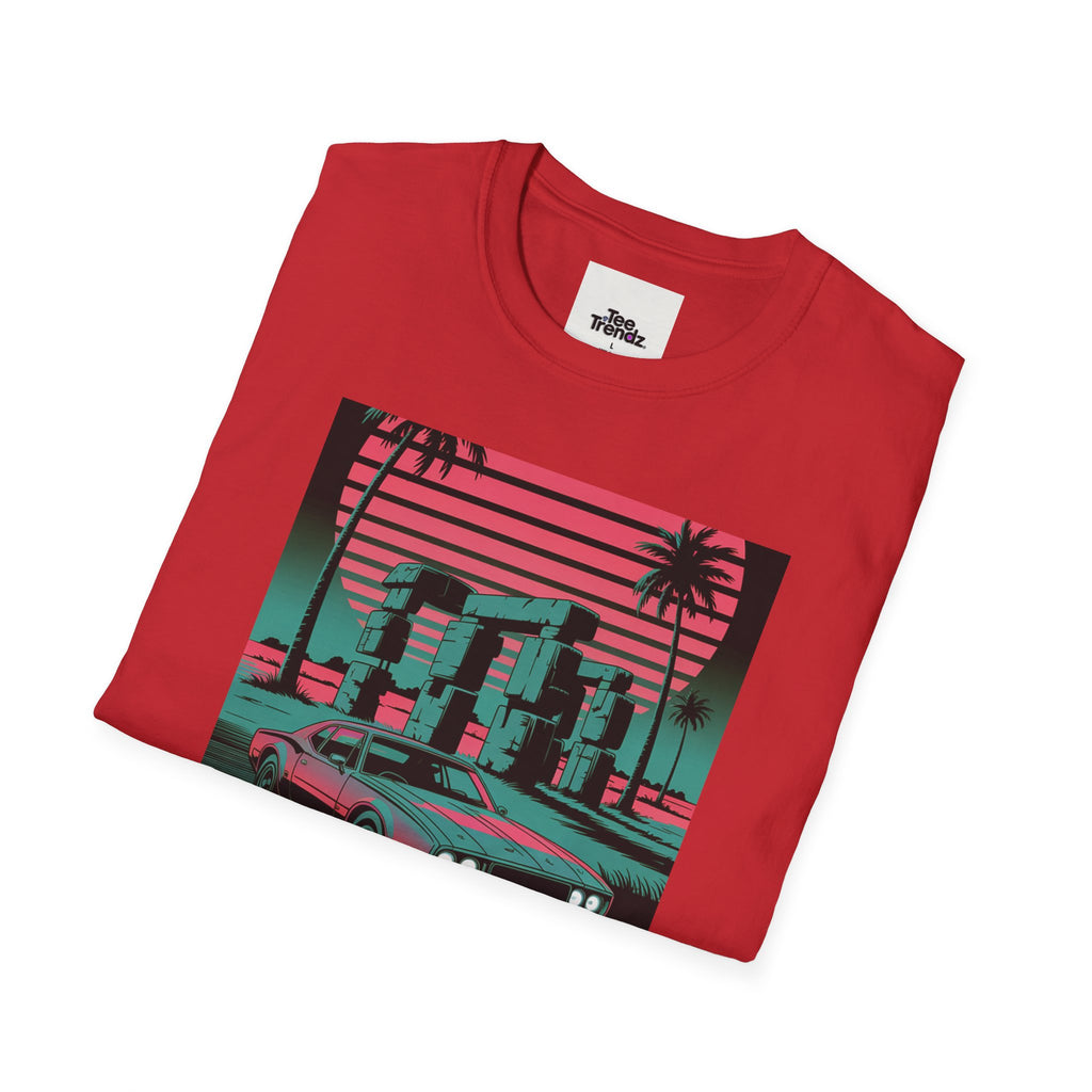 Visit Nebraska Retro T-Shirt — Neon Vintage Roadtrip Poster Design