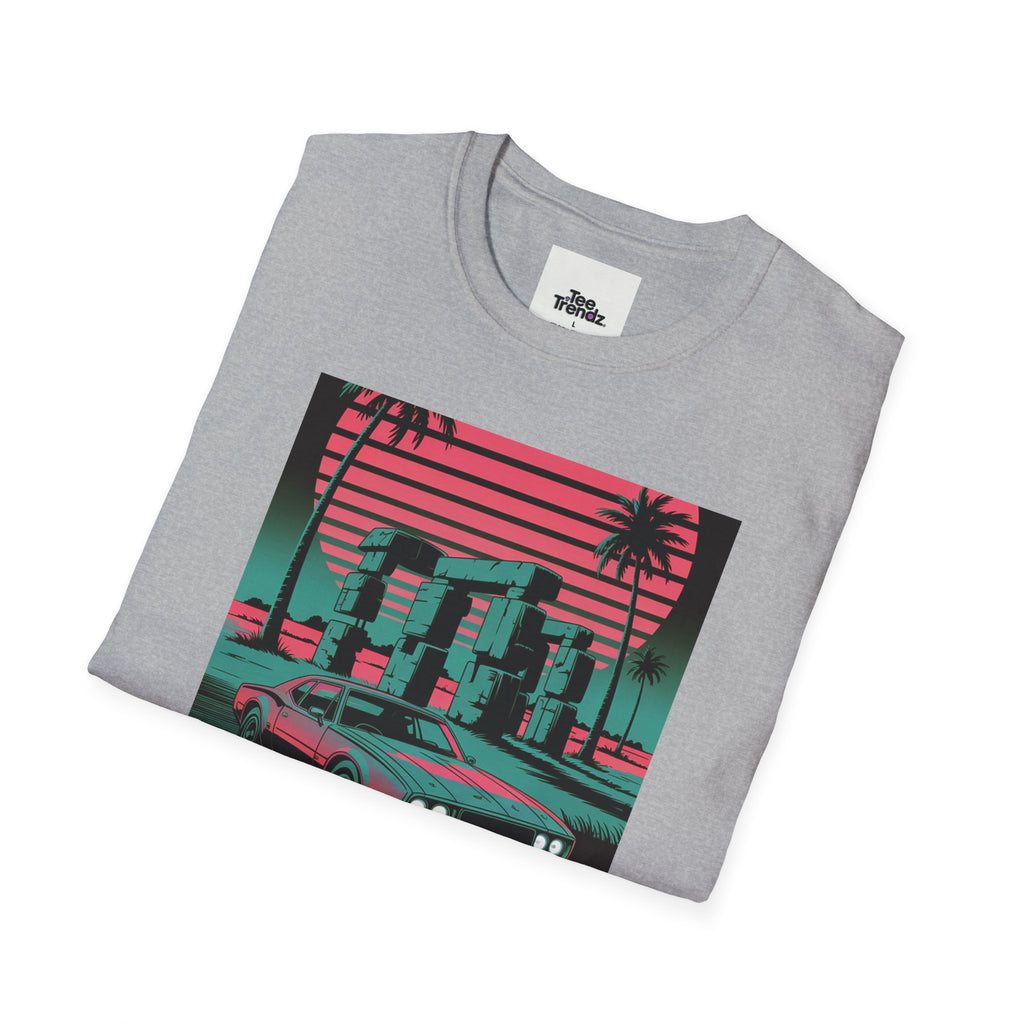 Visit Nebraska Retro T-Shirt — Neon Vintage Roadtrip Poster Design