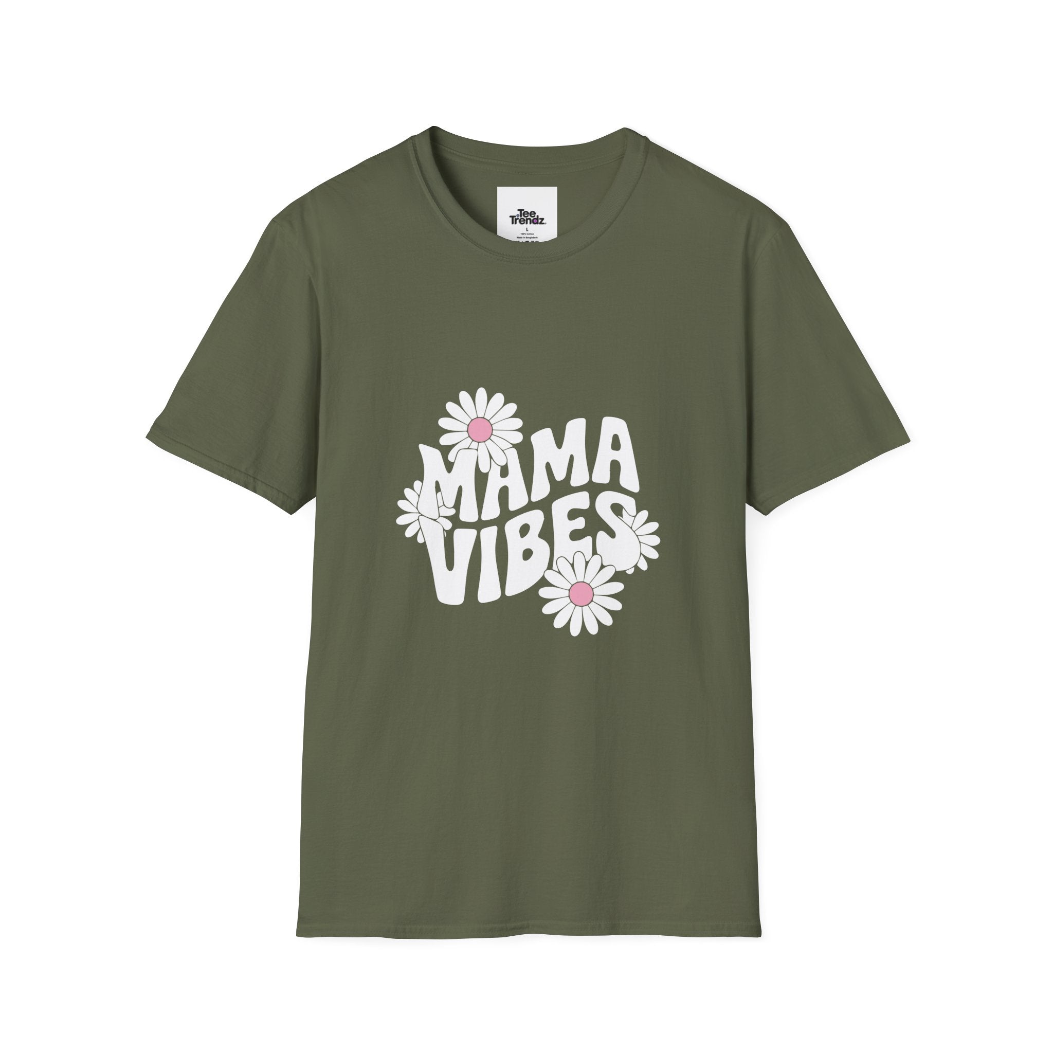 Mama Vibes Floral T-Shirt — Retro Daisy Mother's Day Tee