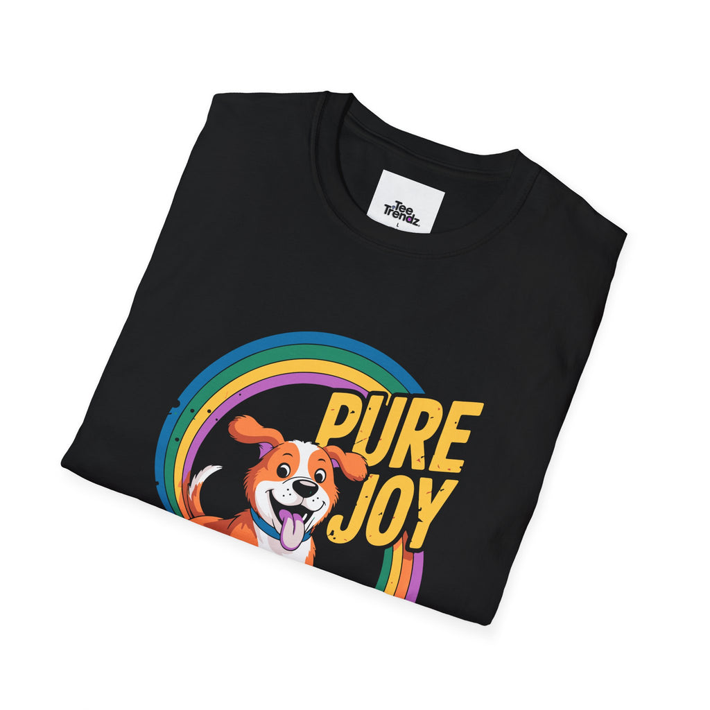 Pure Joy Dog T-Shirt – Playful Beagle Graphic Tee with Rainbow