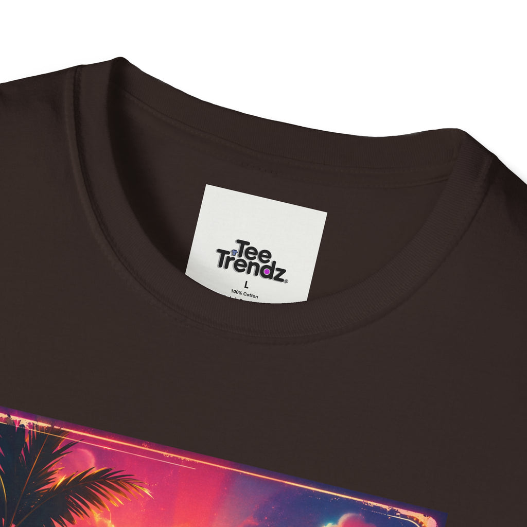 Summer Never Ends T-Shirt — Retro Tropical Sunset Beach Tee