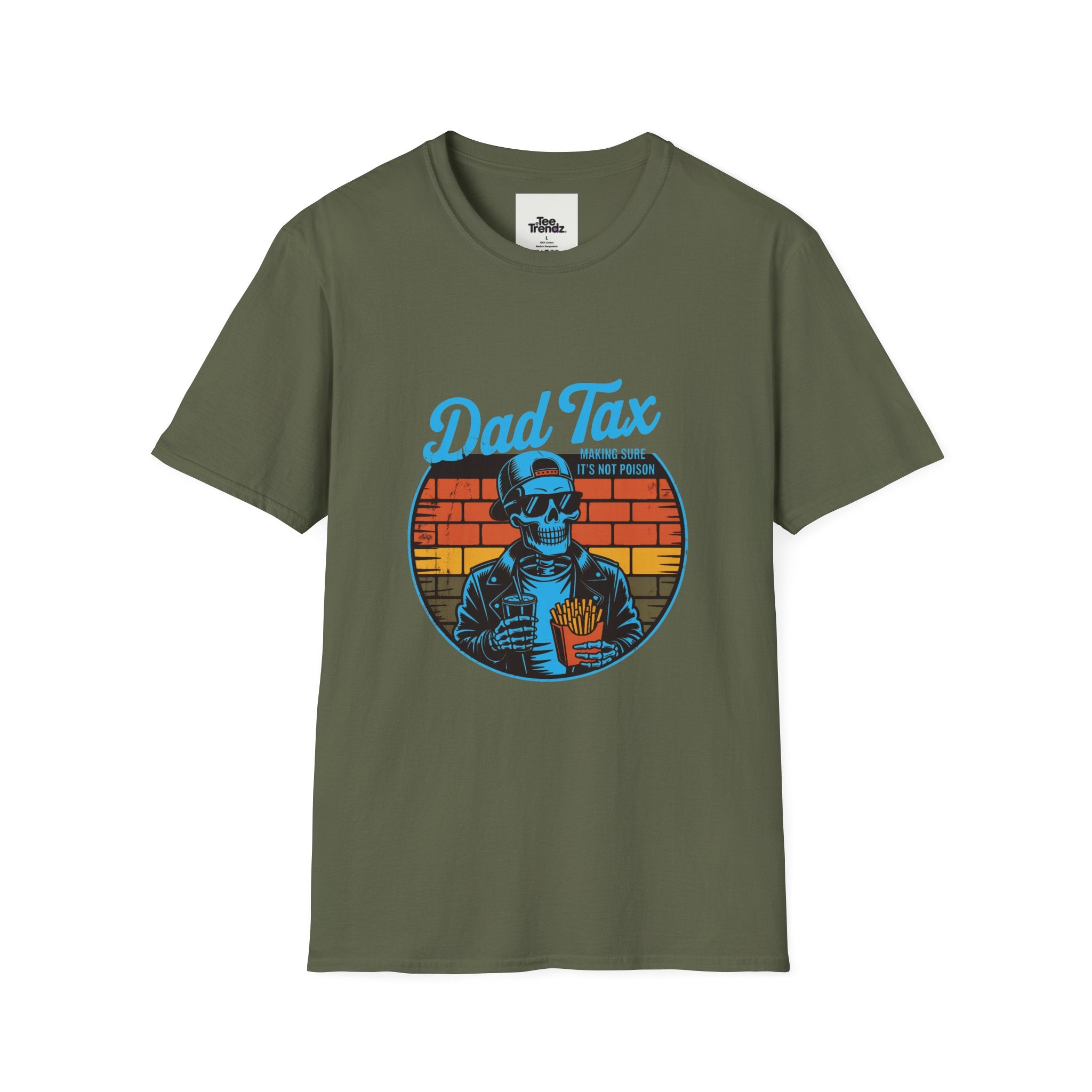 Dad Tax T-Shirt – Retro Skull Dad with Popcorn Graphic, Funny Father’s Day Gift