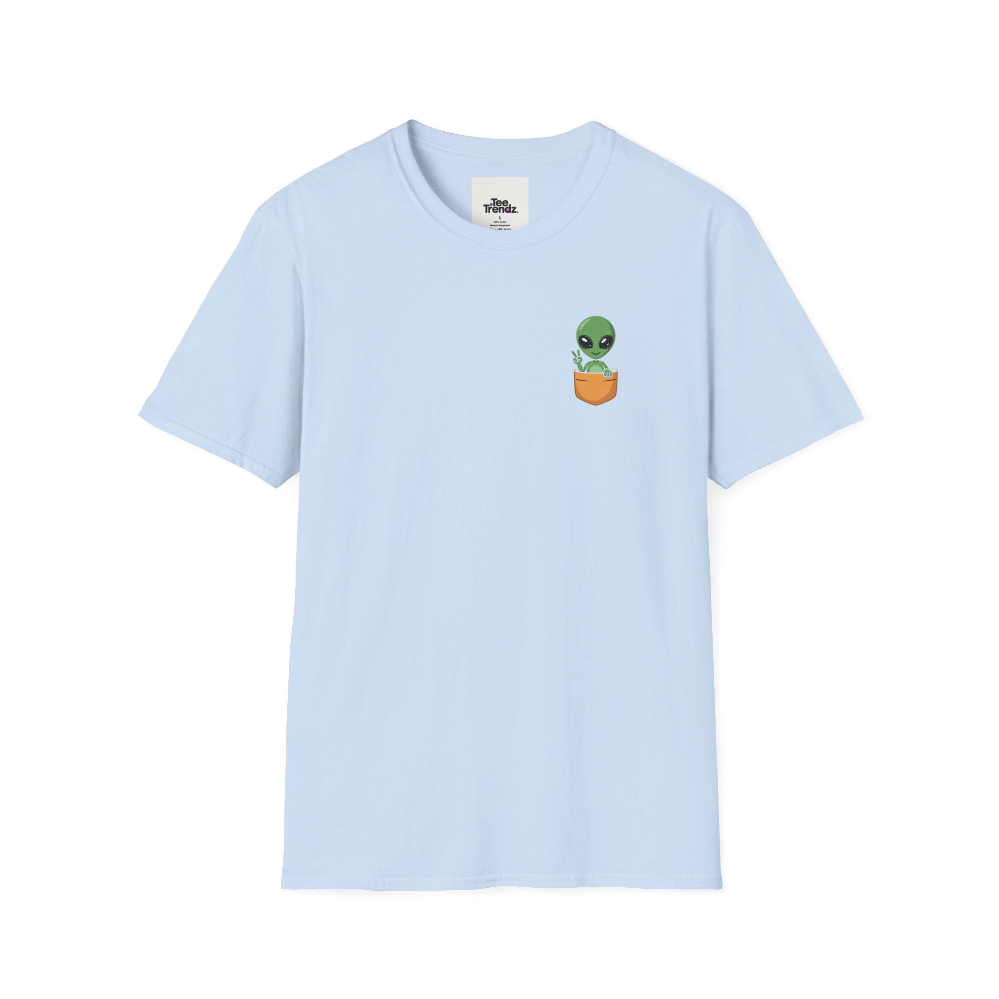 Alien Pocket T-Shirt — Cute Green Alien in Pocket Graphic Tee