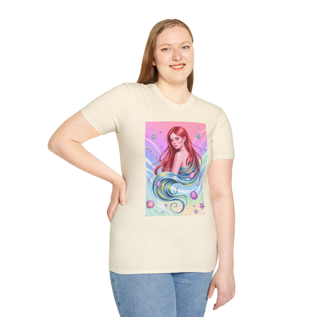 Mermaid Fantasy T-Shirt — Pastel Cosmic Sea Girl Graphic Tee