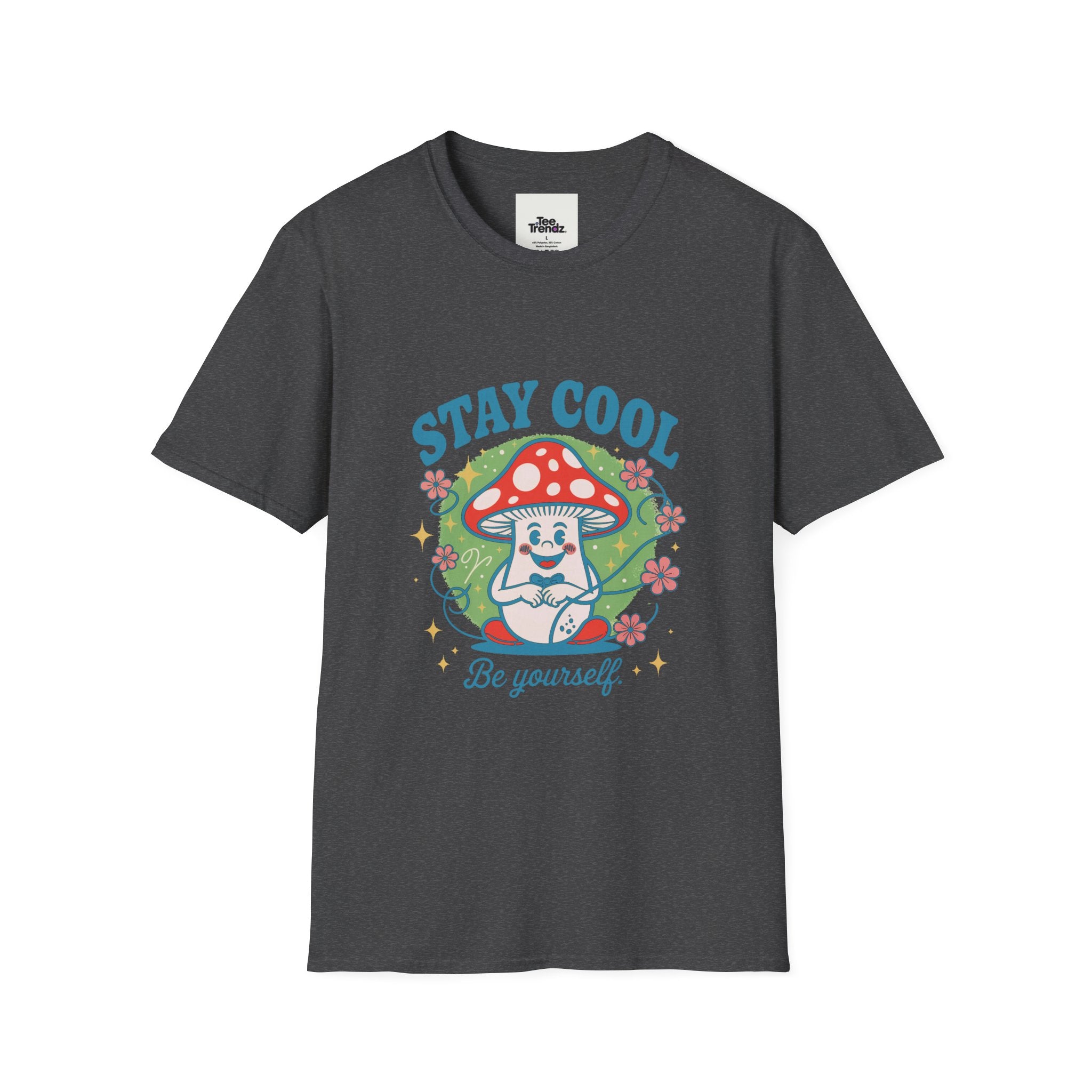 Stay Cool Mushroom T-Shirt — 'Be Yourself' Retro Cute Graphic Tee