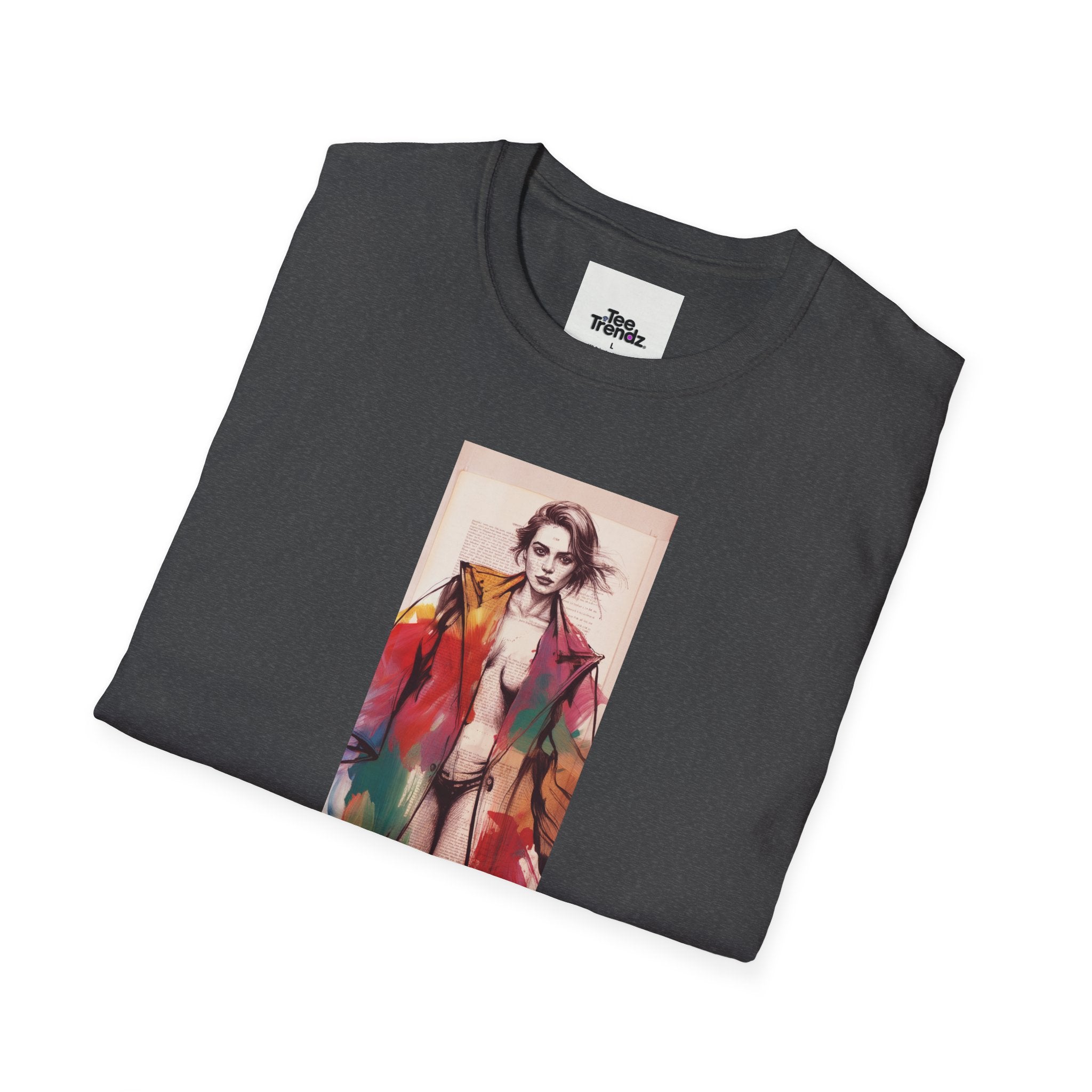 Fashion Illustration Tee — Colorful Watercolor Model Graphic T-Shirt
