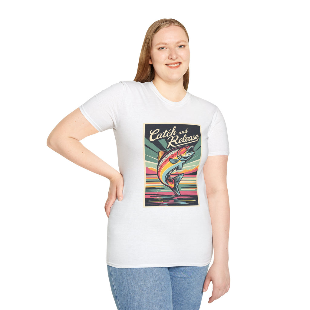Catch and Release Fishing T-Shirt — Retro Trout Angler Tee