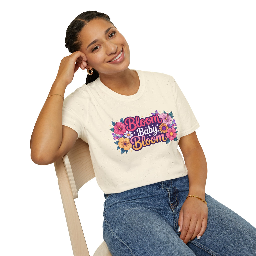 Bloom Baby Bloom Floral T-Shirt — Cute Spring Garden Tee for New Moms & Moms-to-Be
