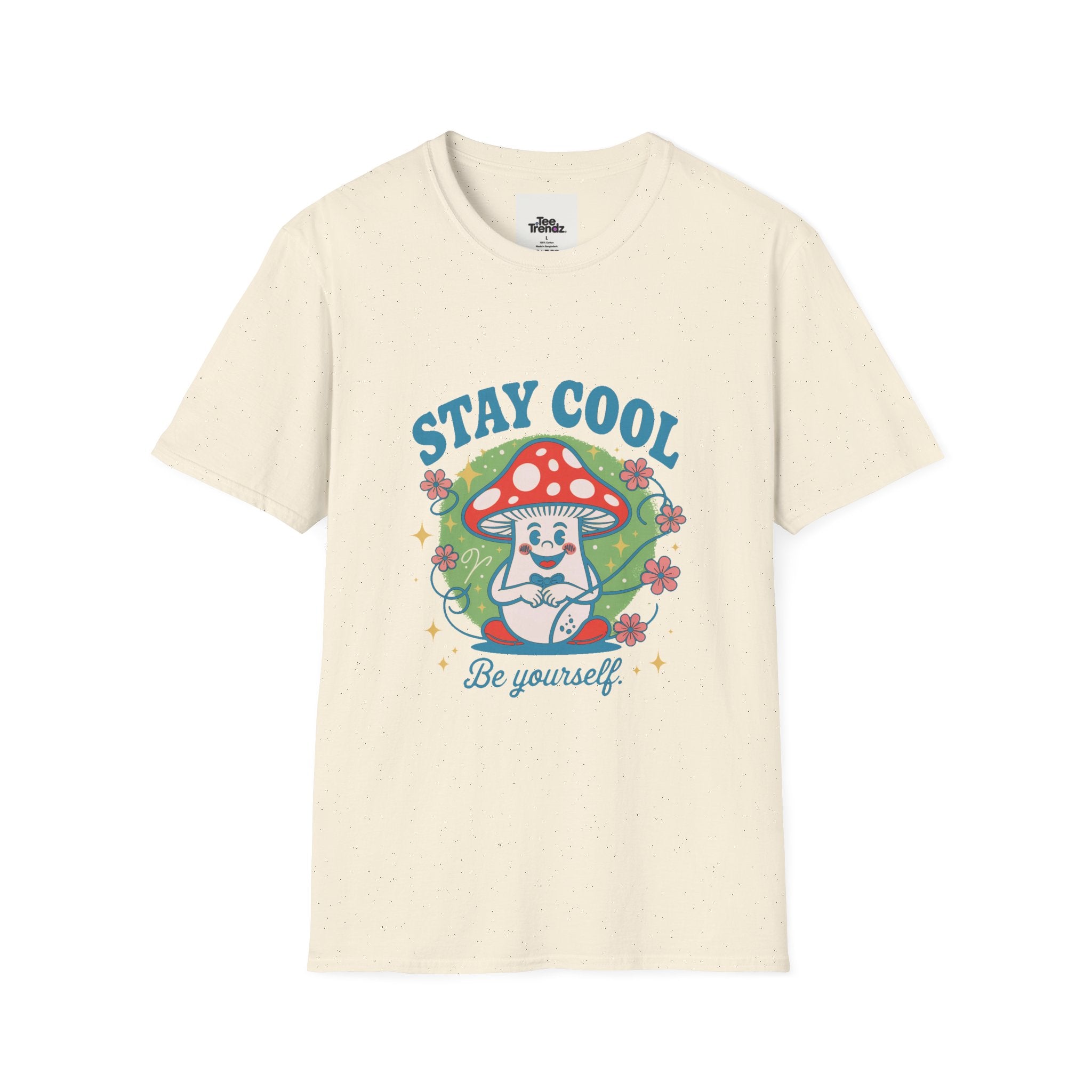Stay Cool Mushroom T-Shirt — 'Be Yourself' Retro Cute Graphic Tee