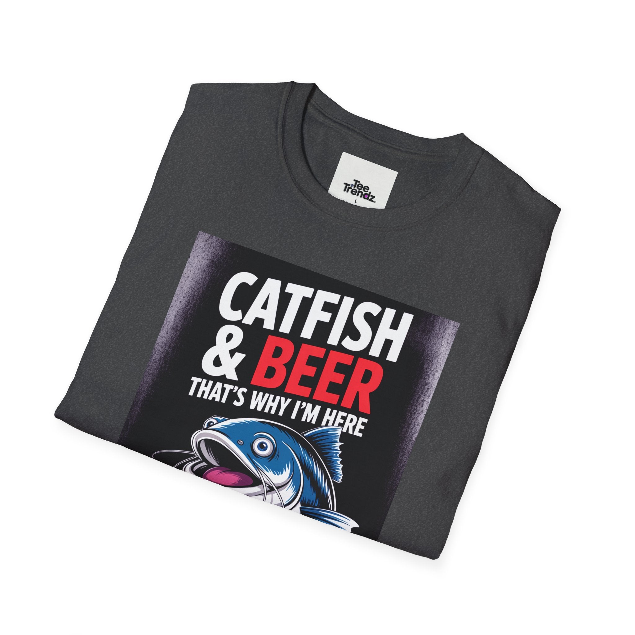 Catfish & Beer T-Shirt — Funny Fishing Shirt with Beer Graphic