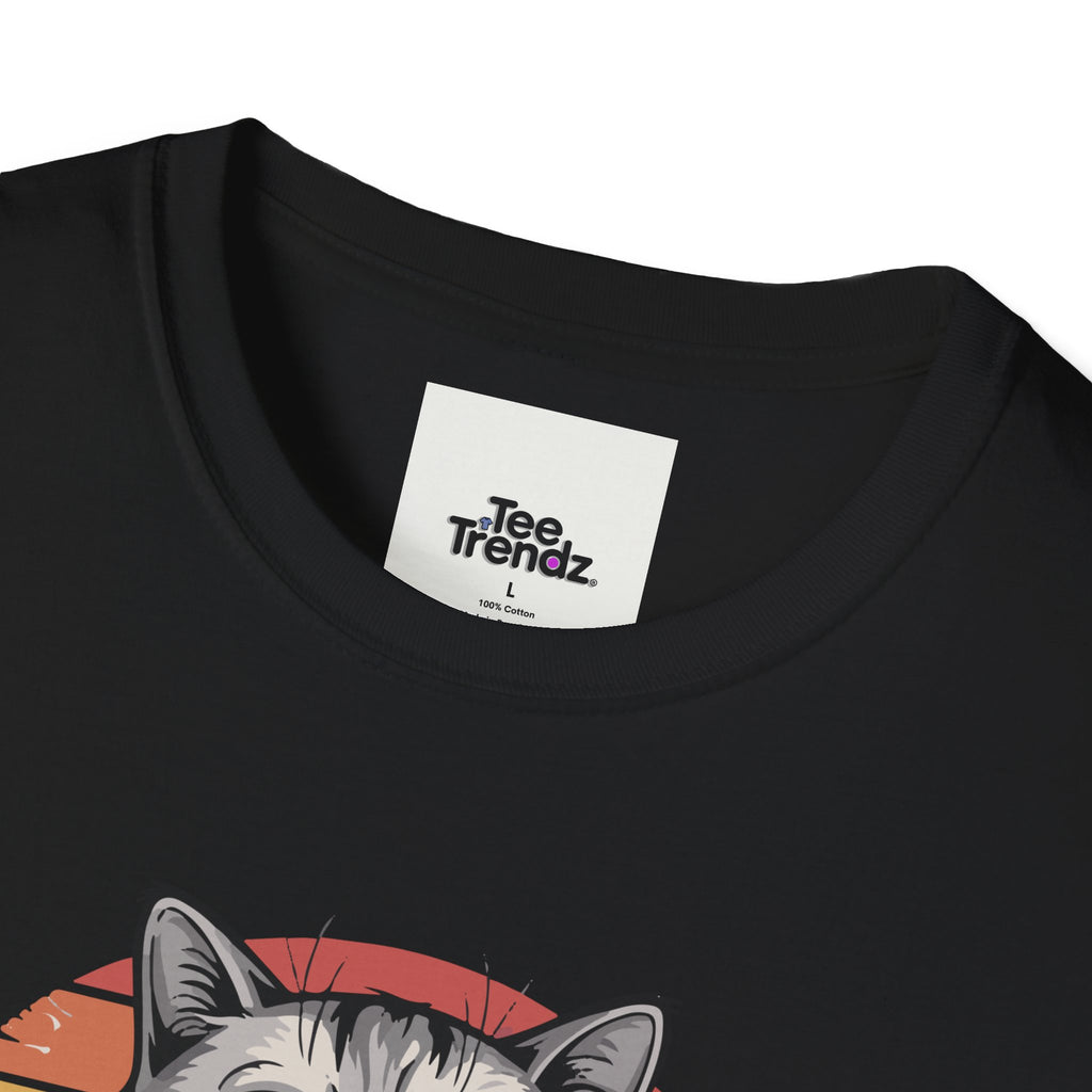 Fine… Cat T-Shirt — Retro Striped Cute Kitty Graphic Tee