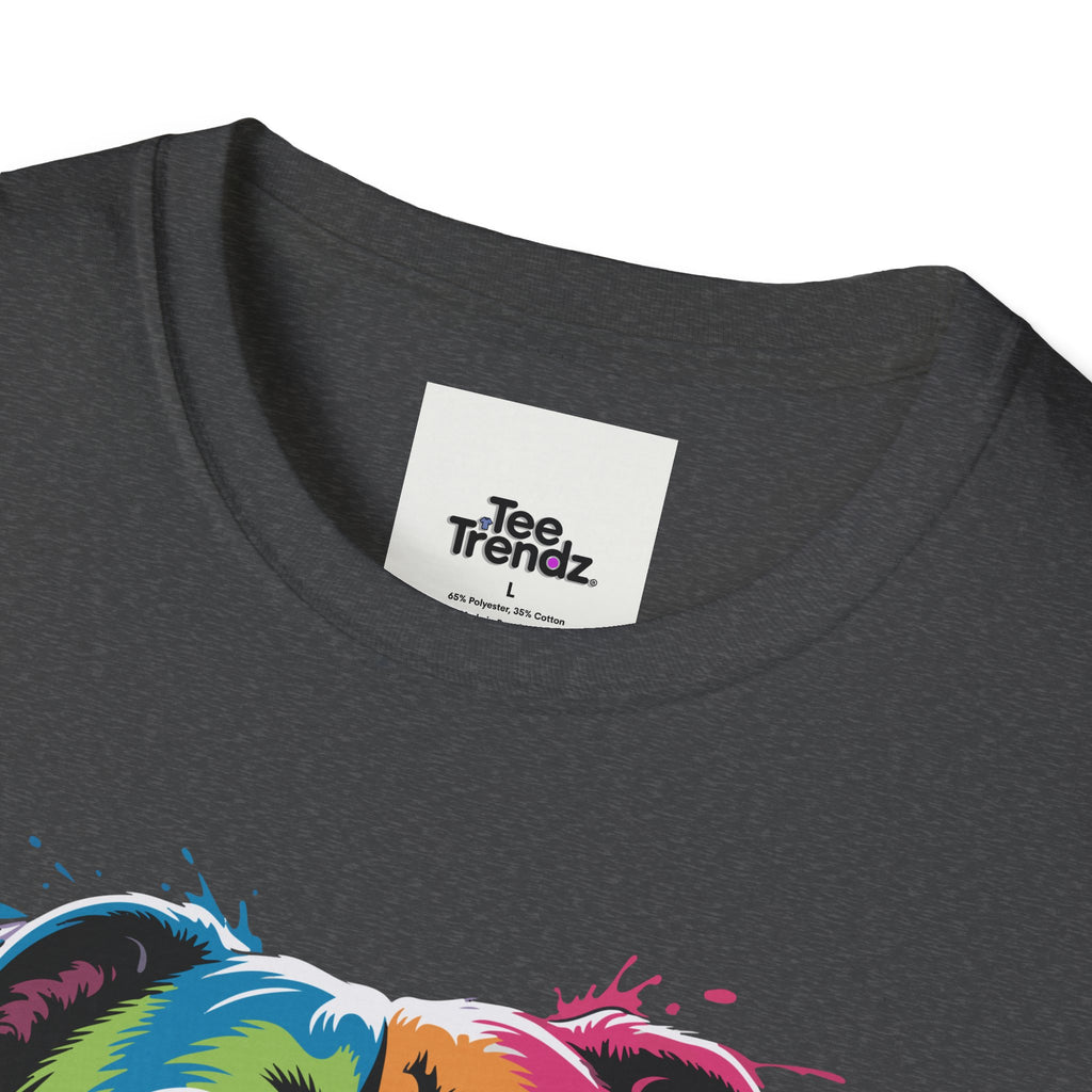 Colorful Pitbull Portrait T-Shirt — Vibrant Dog Art Tee