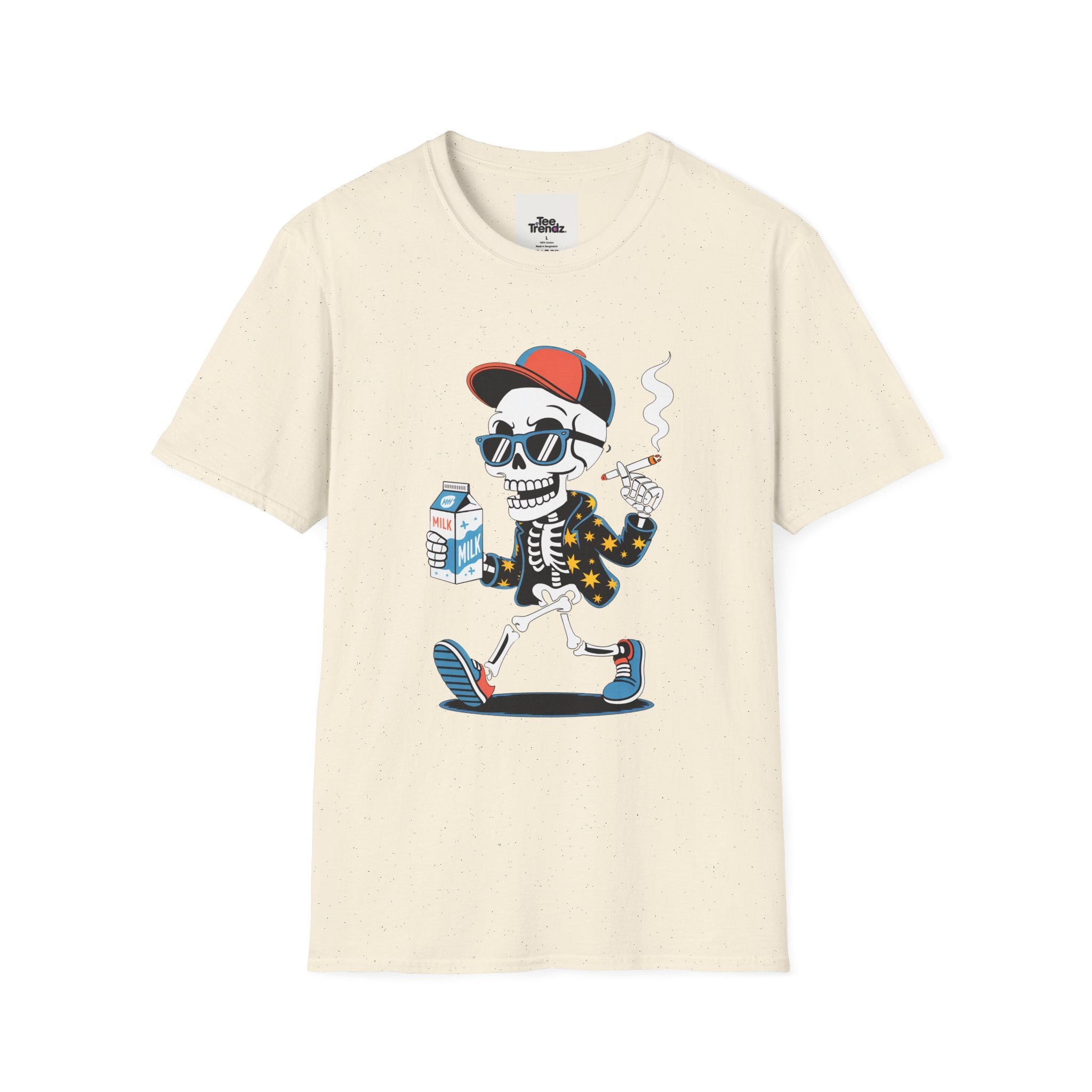 Skateboarding Skeleton Graphic T-Shirt – Cool Retro Streetwear Tee