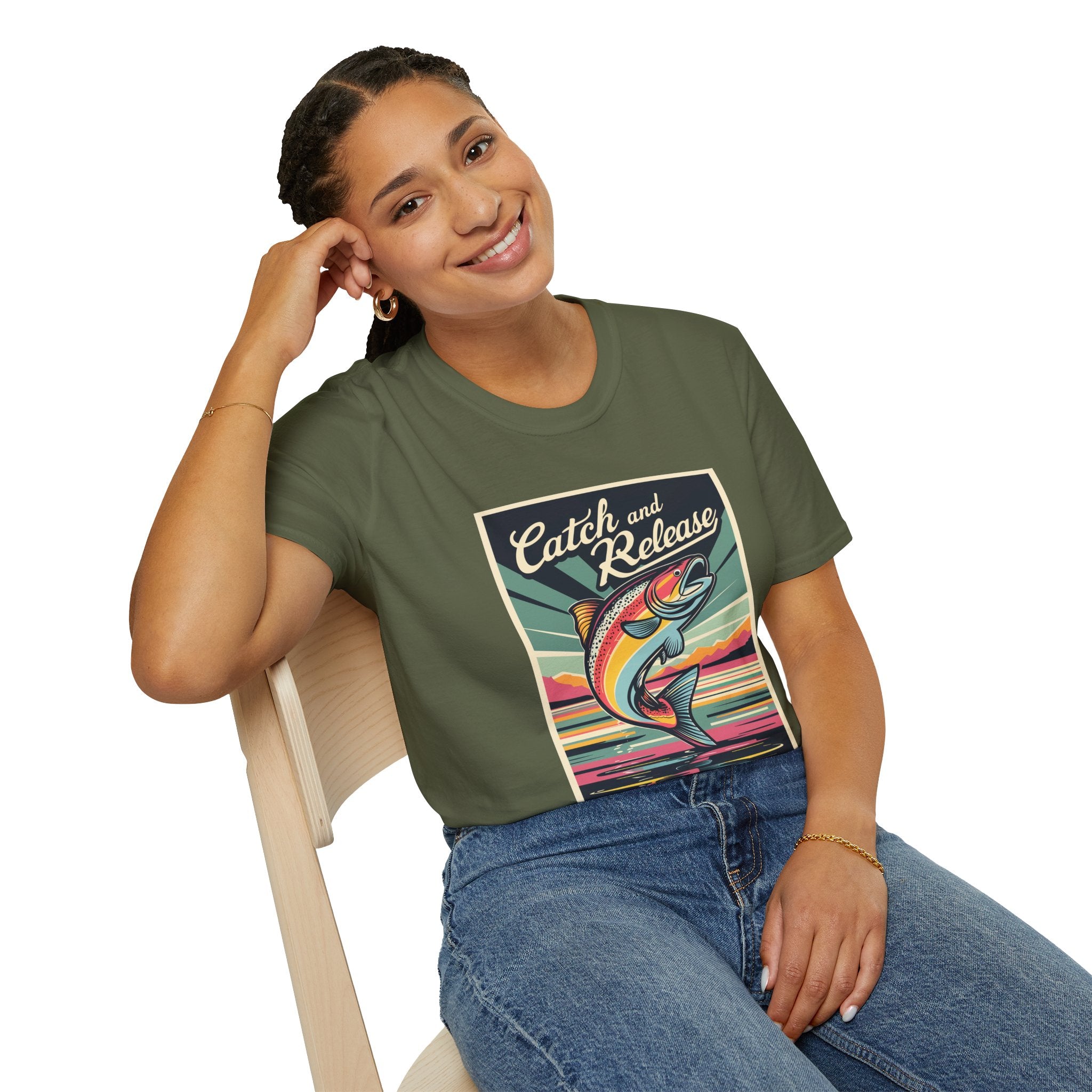 Catch and Release Fishing T-Shirt — Retro Trout Angler Tee