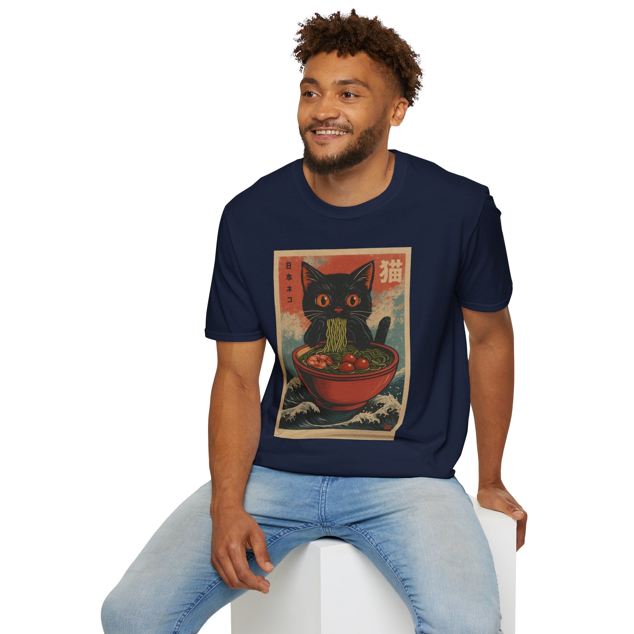 Cat Ramen T-Shirt — Vintage Japanese Neko Bowl Graphic Tee