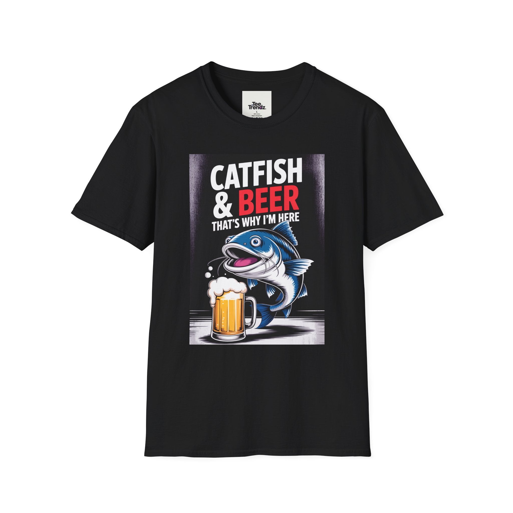 Catfish & Beer T-Shirt — Funny Fishing Shirt with Beer Graphic