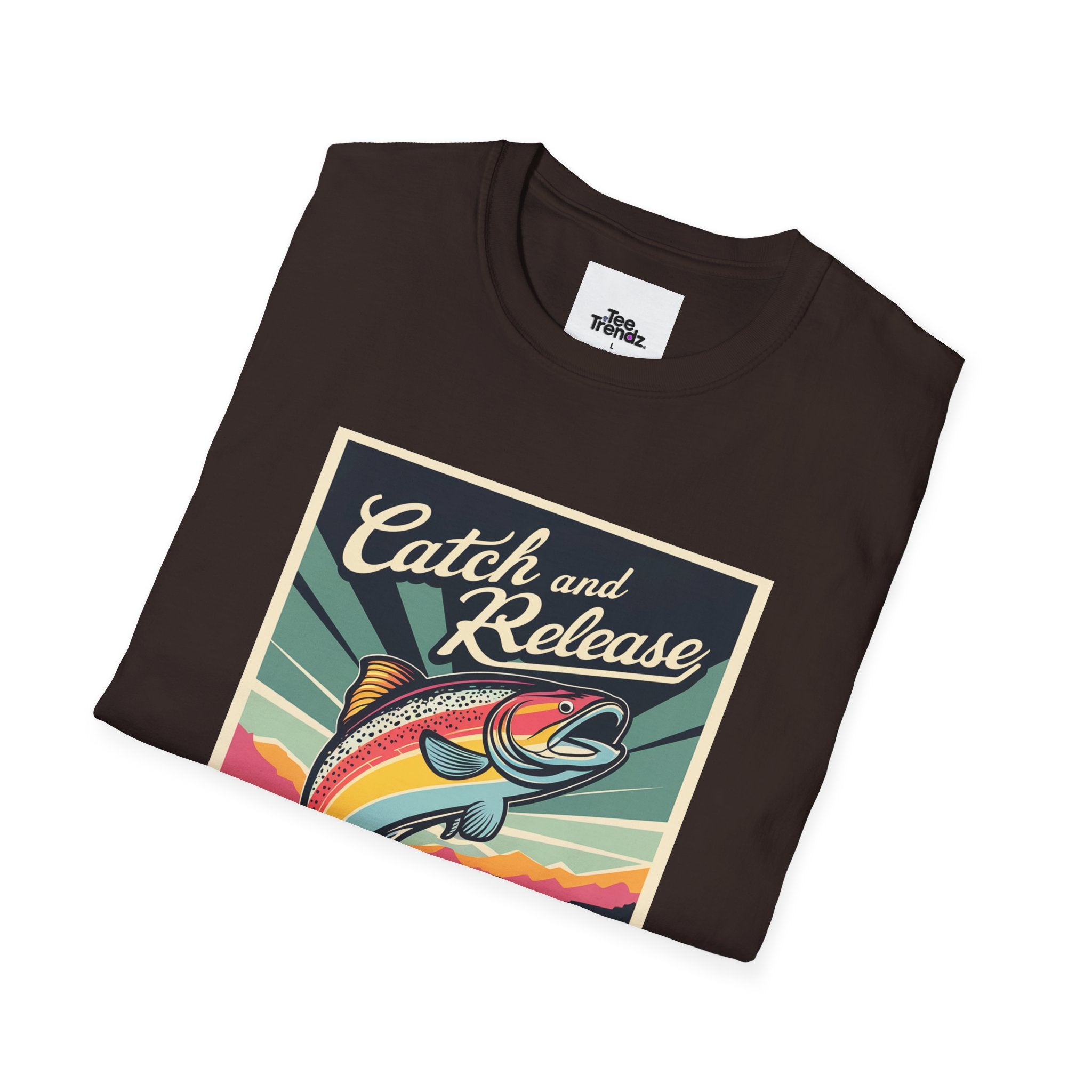 Catch and Release Fishing T-Shirt — Retro Trout Angler Tee