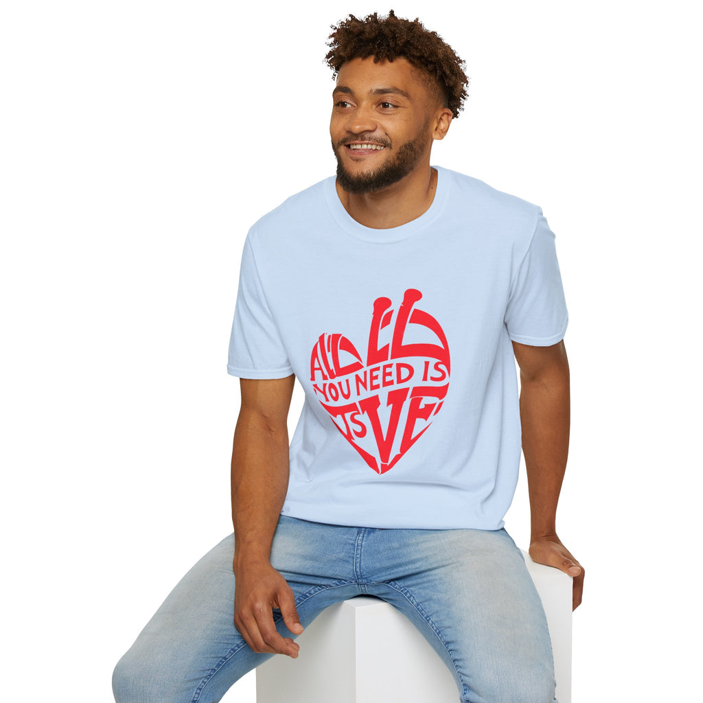 Love Heart T-Shirt — "All You Need Is Love" Retro Graphic