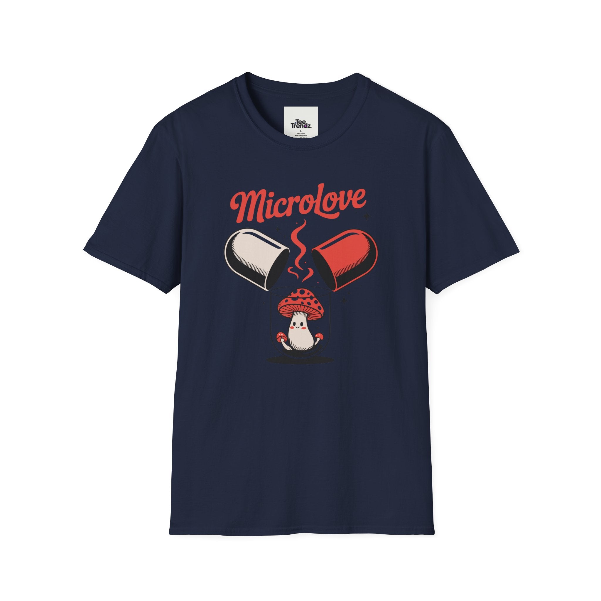 T-Shirt — "Microlove" Cute Mushroom Capsule Graphic Tee