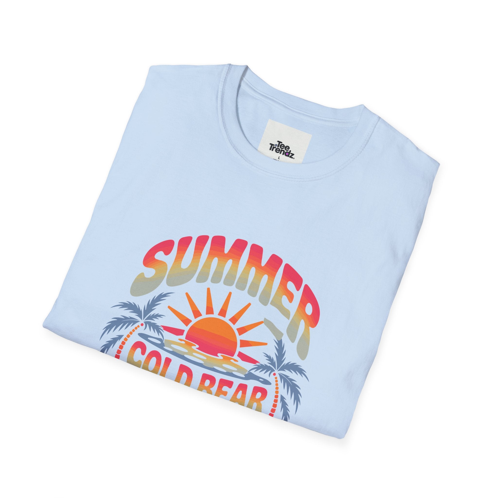 Summer Graphic T-Shirt — "Cold Bear Hot Sun" Retro Beach Tee