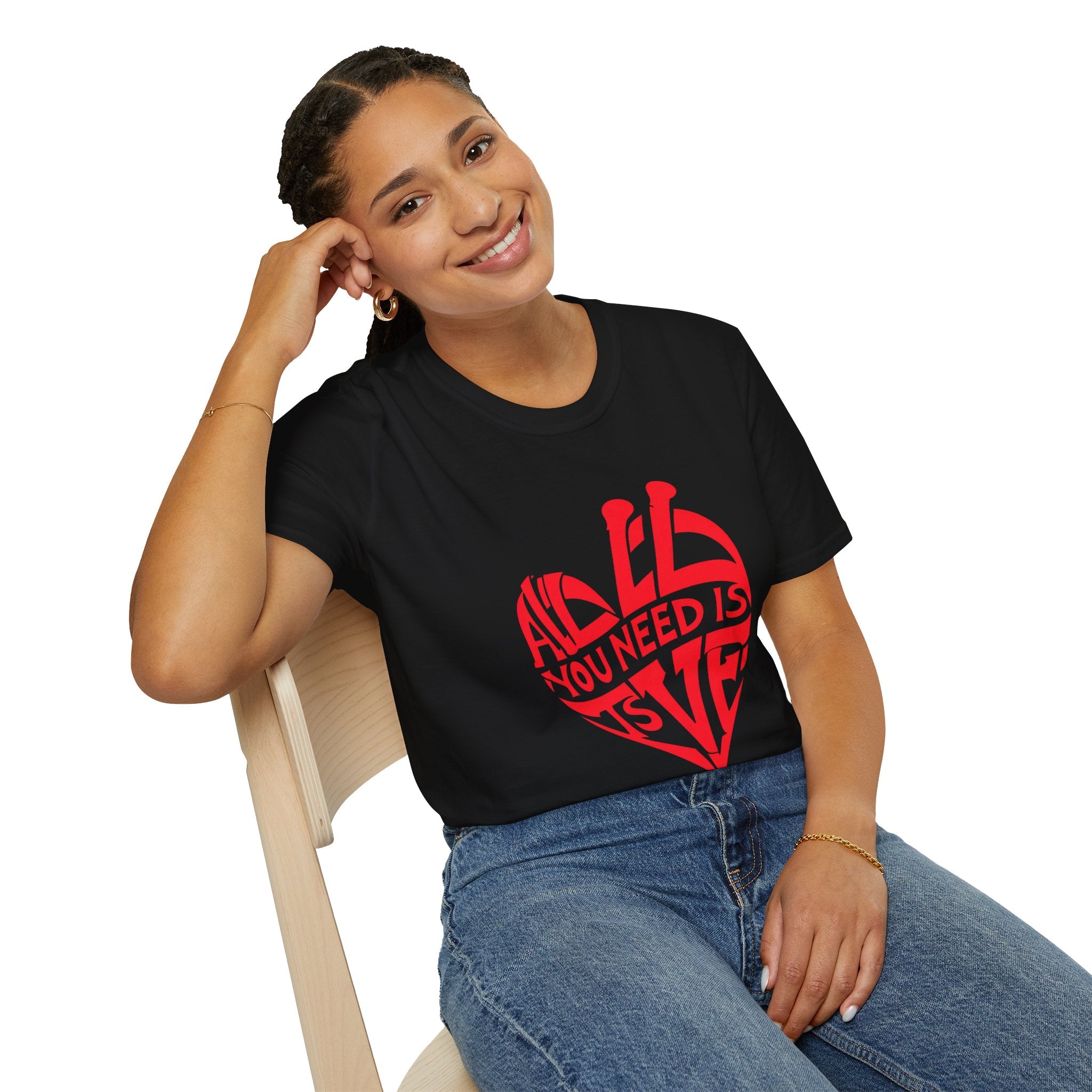 Love Heart T-Shirt — "All You Need Is Love" Retro Graphic