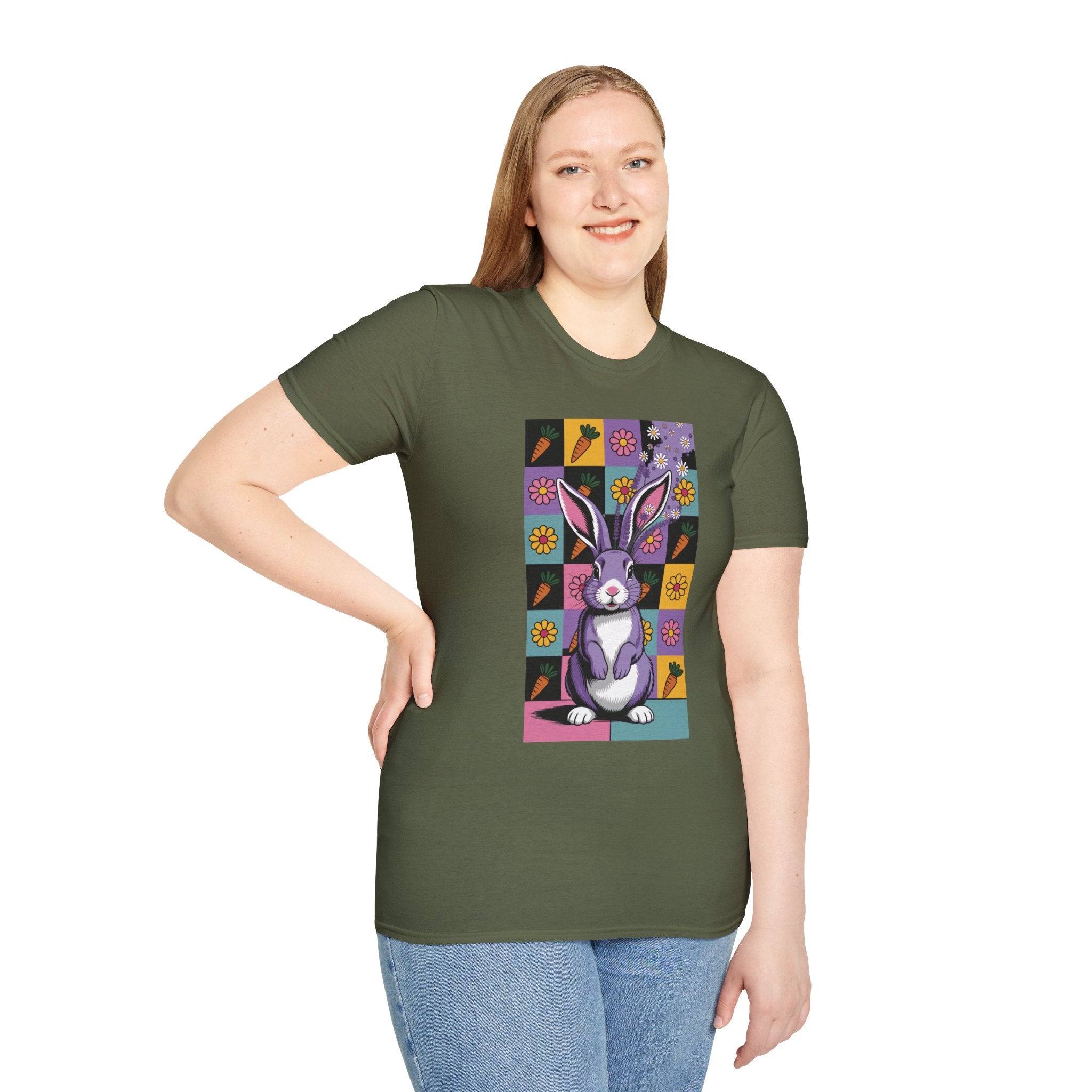 Easter Purple Bunny Art T-Shirt