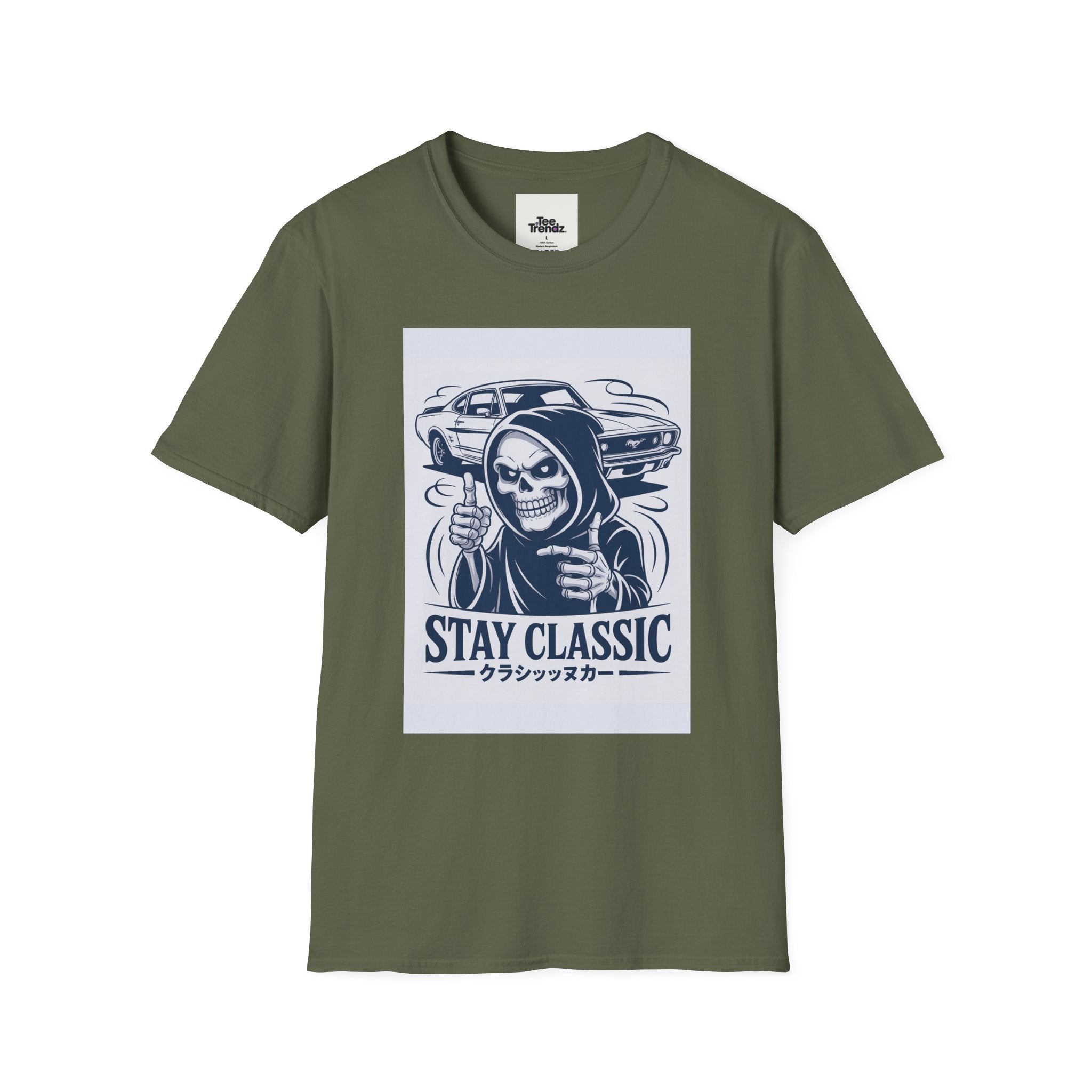 Stay Classic Skull Car T-Shirt — Vintage Japanese Streetwear Tee