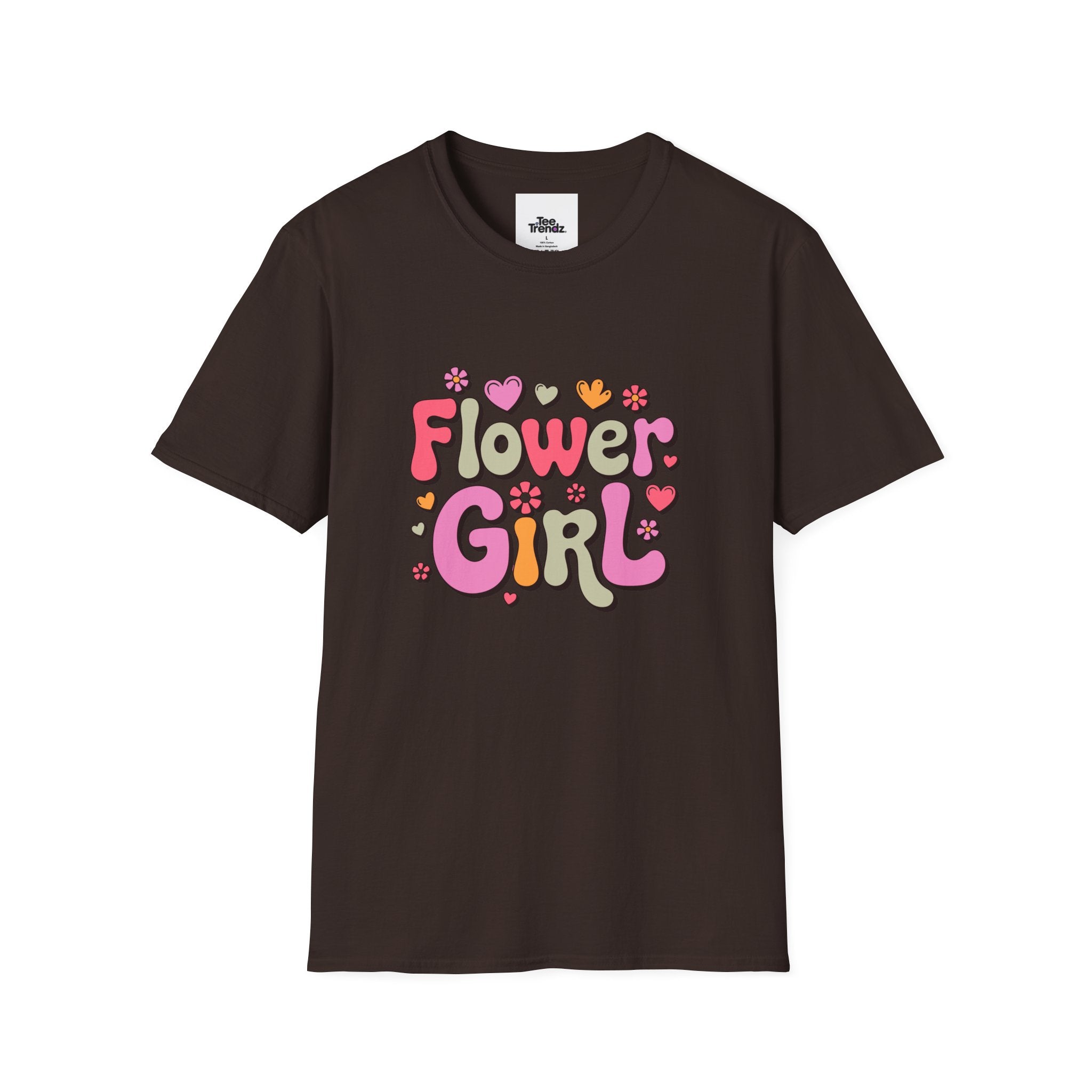 Flower Girl T-Shirt — Cute Retro Floral Wedding Tee for Kids