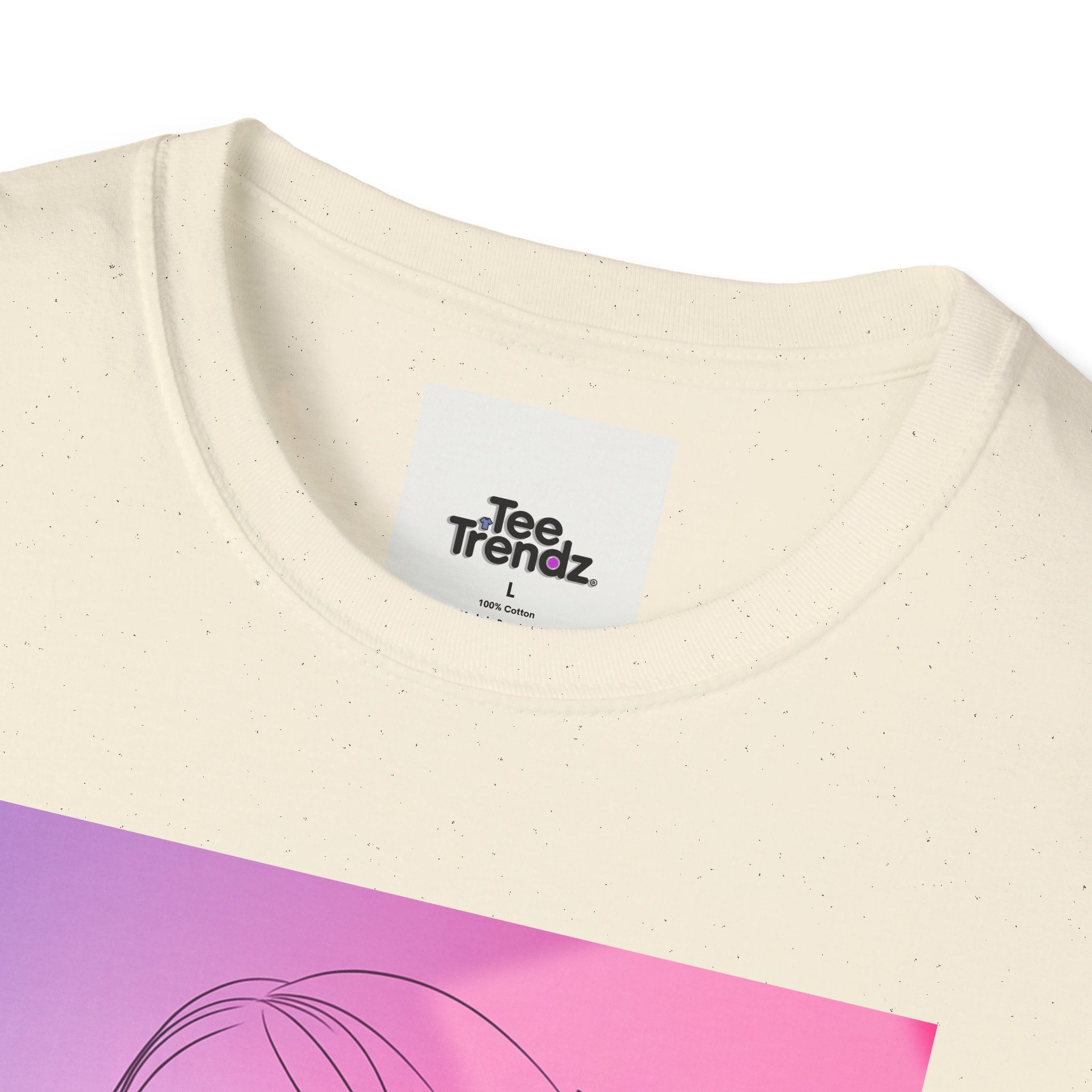 Floral Muse Tee — Pink to Blue Gradient Sunflower Portrait T-Shirt